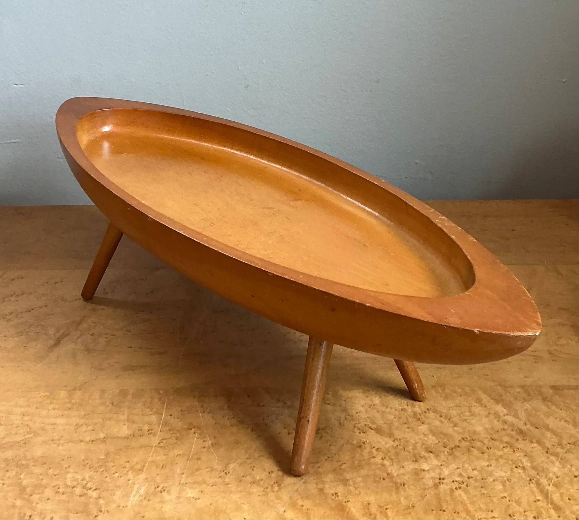 Vintage Mid-Century Modern Wood Bowl — additional photo 6