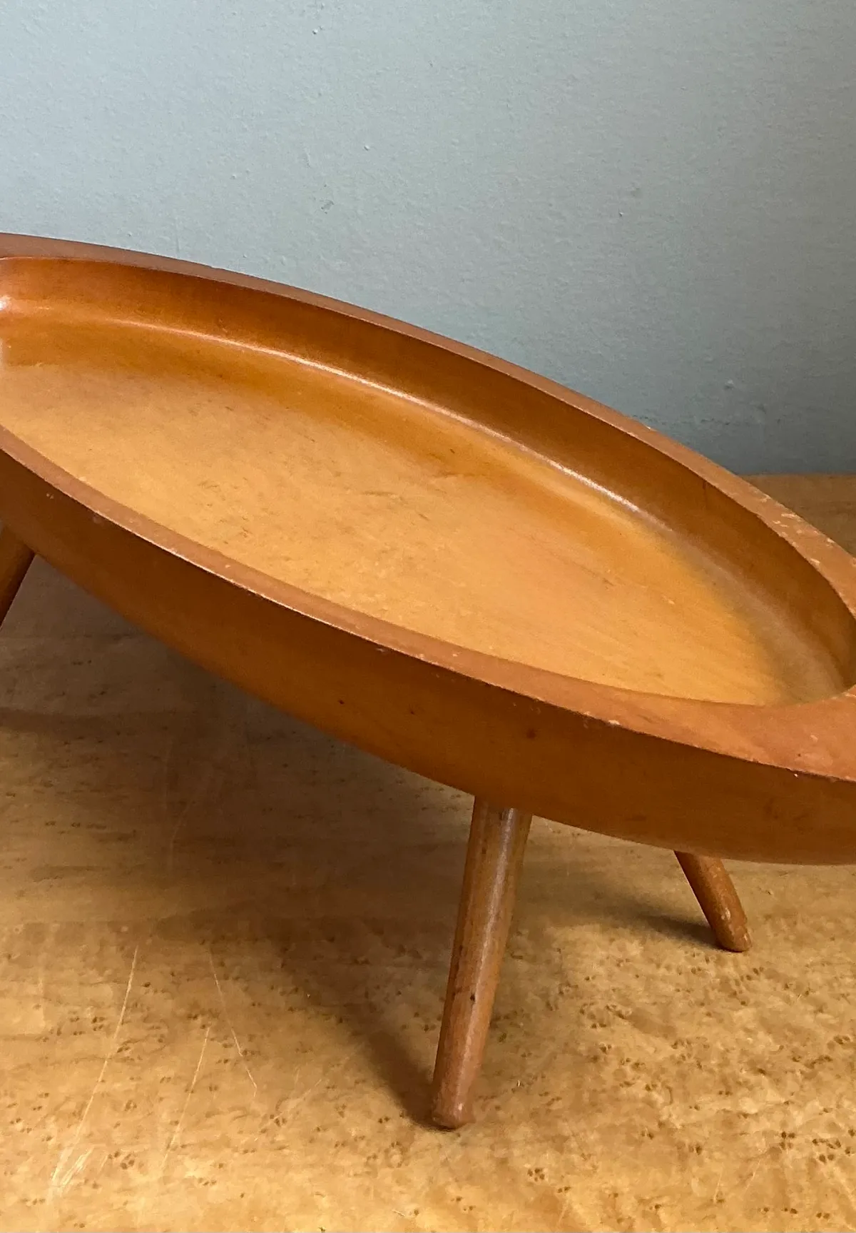 Vintage Mid-Century Modern Wood Bowl — additional photo 6