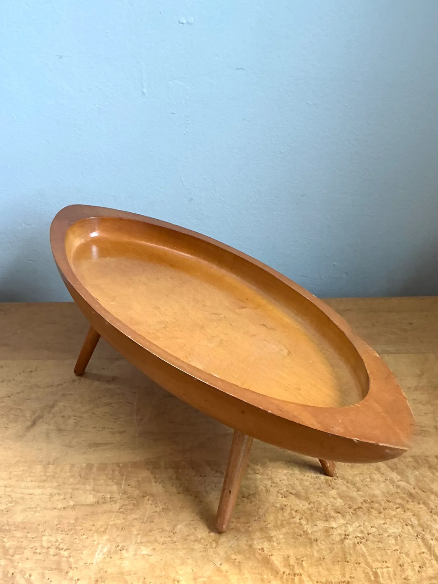 Vintage Mid-Century Modern Wood Bowl — additional photo 8