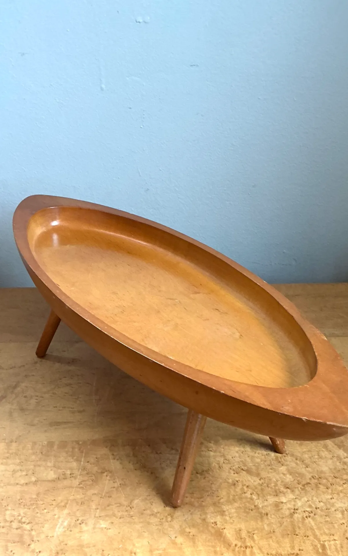 Vintage Mid-Century Modern Wood Bowl — additional photo 8