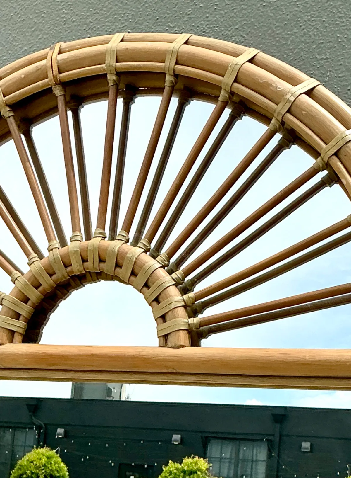 Vintage Boho Arched Rattan Mirror — additional photo 8