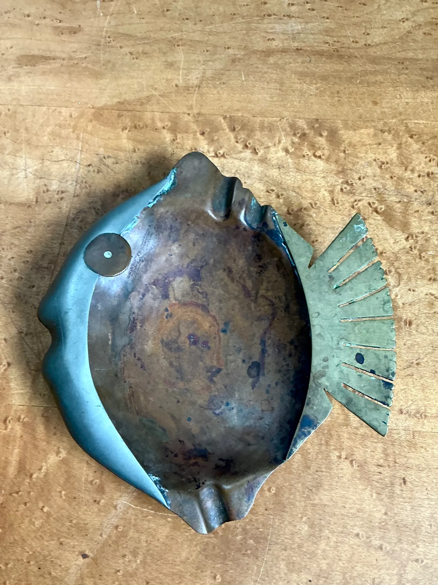 Vintage Mixed Metal Fish Ashtray — additional photo 5