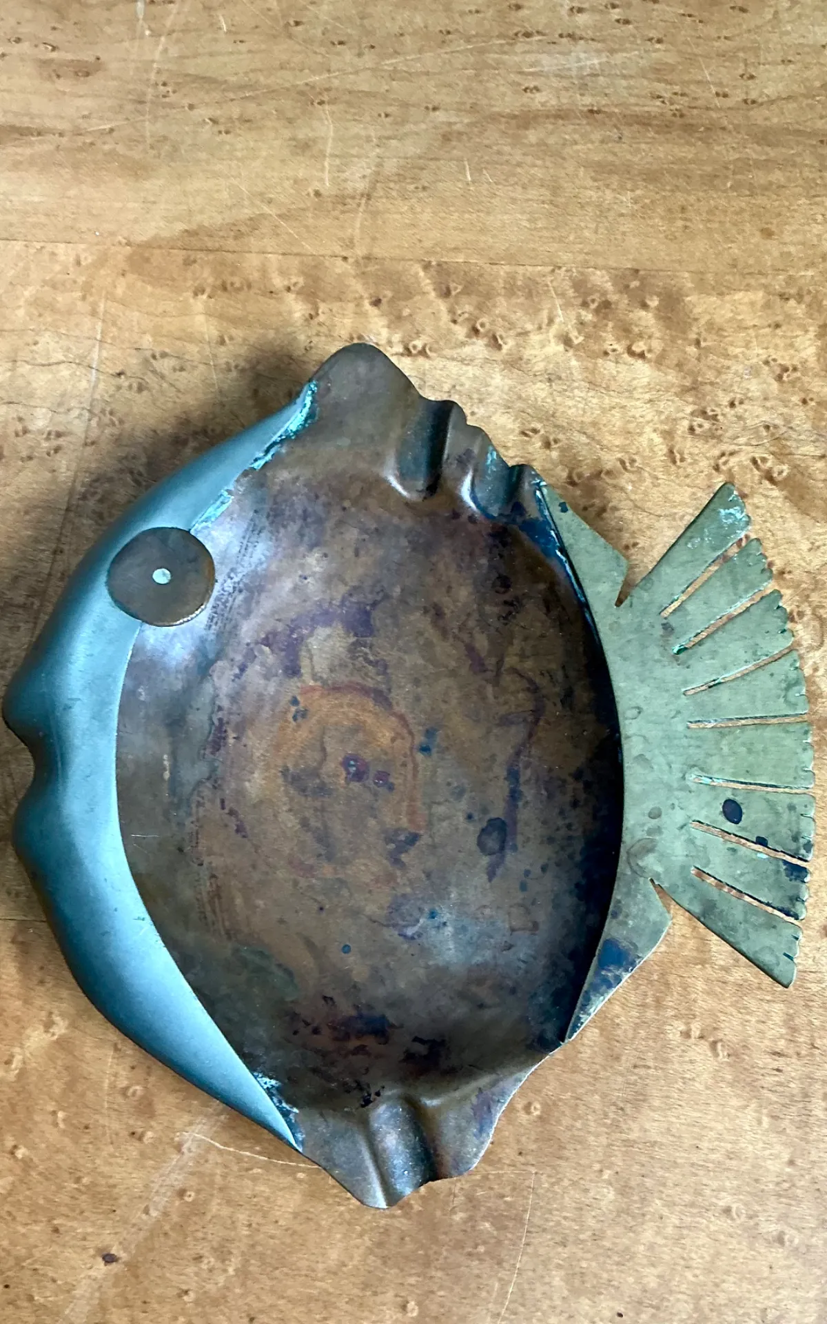 Vintage Mixed Metal Fish Ashtray — additional photo 5