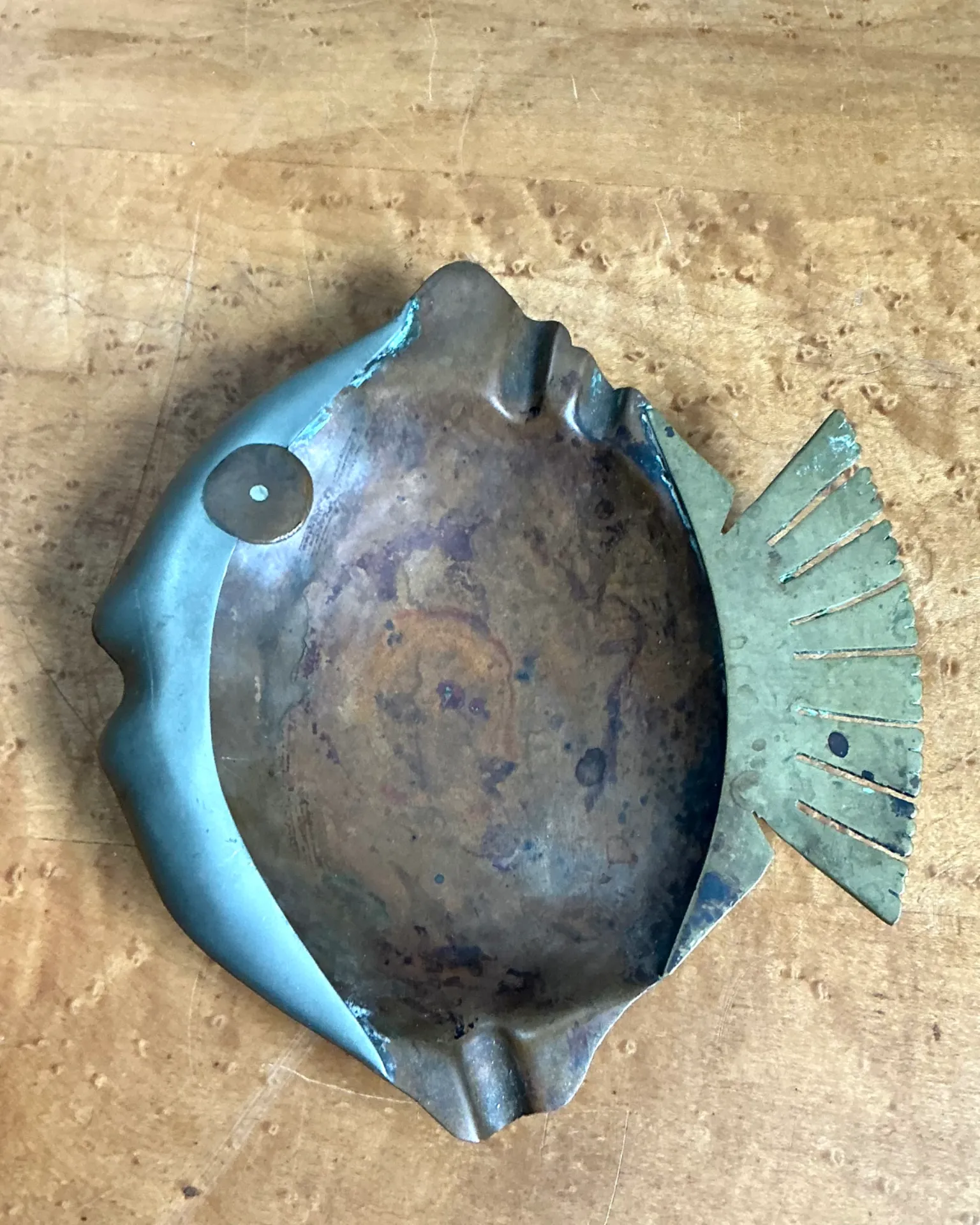 Vintage Mixed Metal Fish Ashtray — additional photo 7