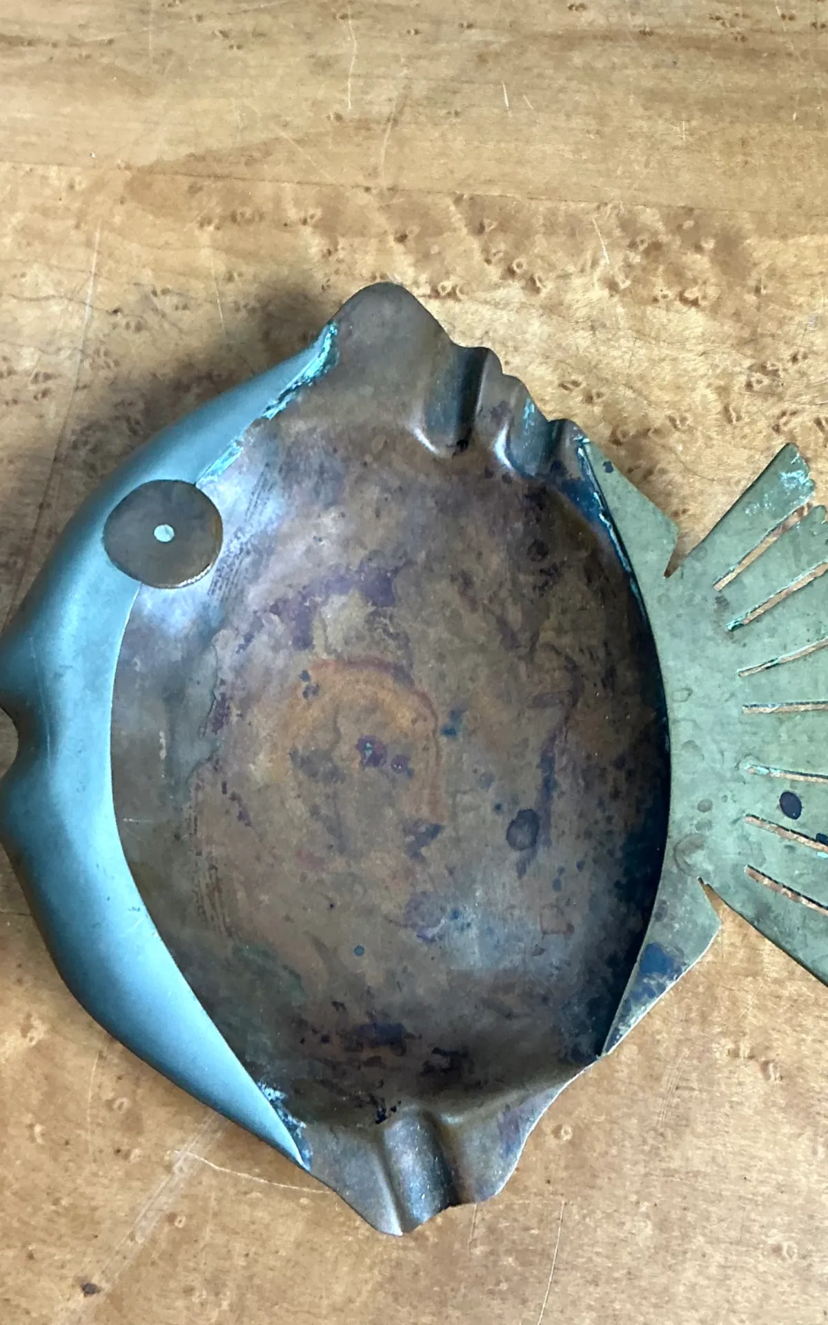 Vintage Mixed Metal Fish Ashtray — additional photo 7