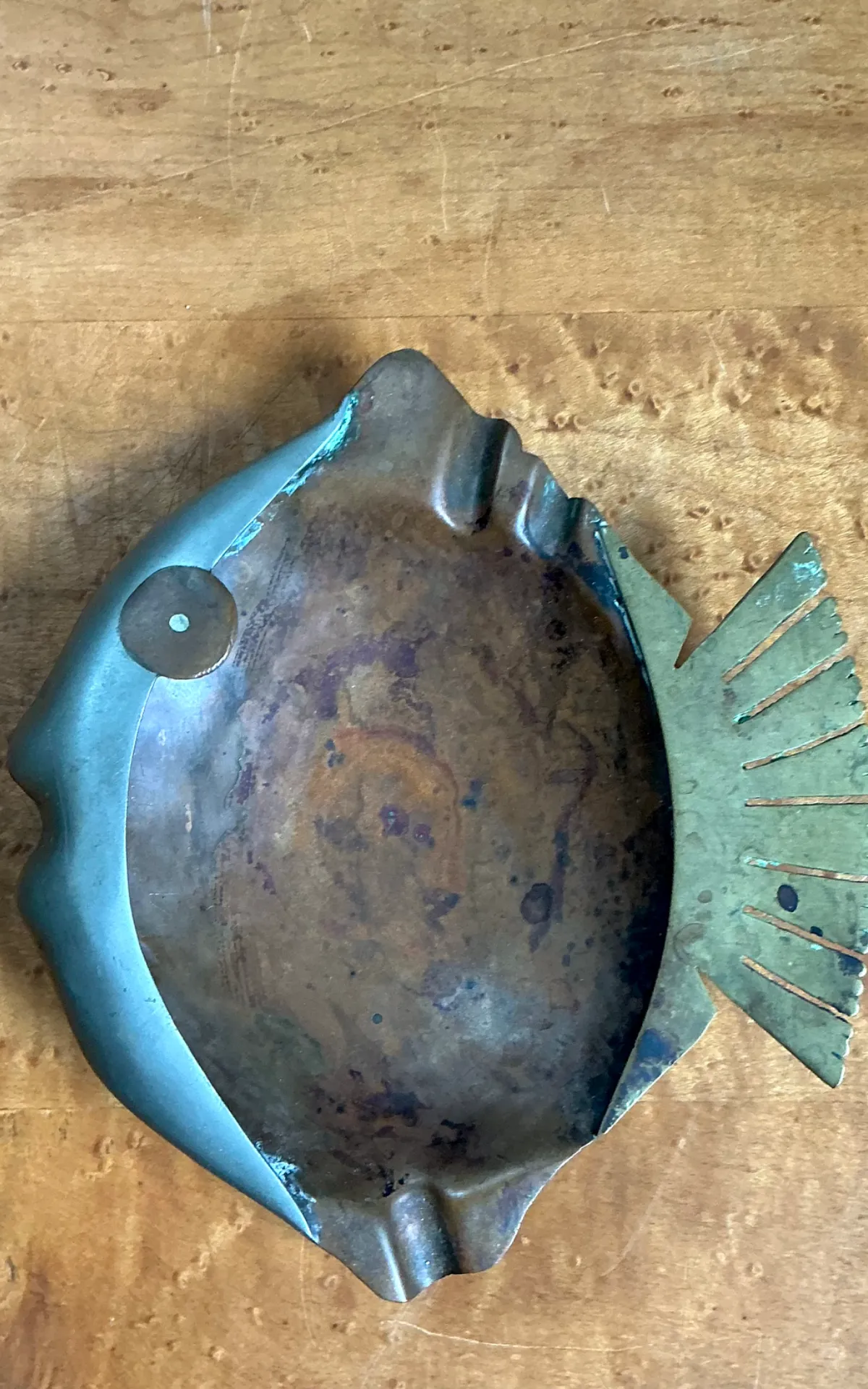 Vintage Mixed Metal Fish Ashtray