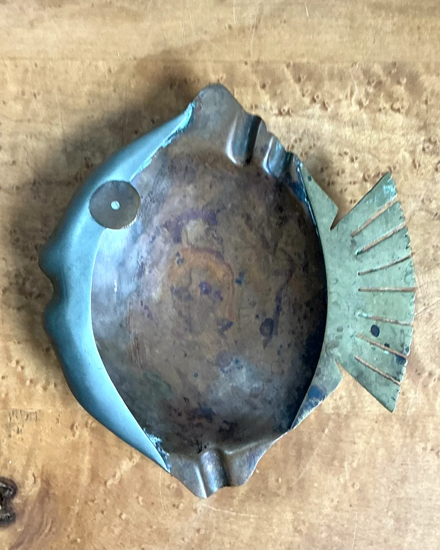 Vintage Mixed Metal Fish Ashtray — additional photo 3