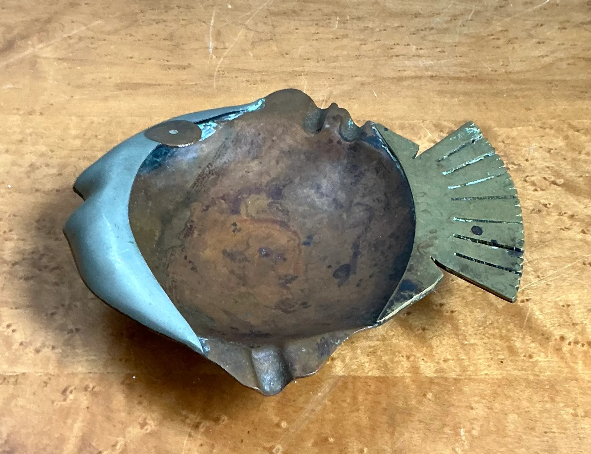 Vintage Mixed Metal Fish Ashtray — additional photo 6