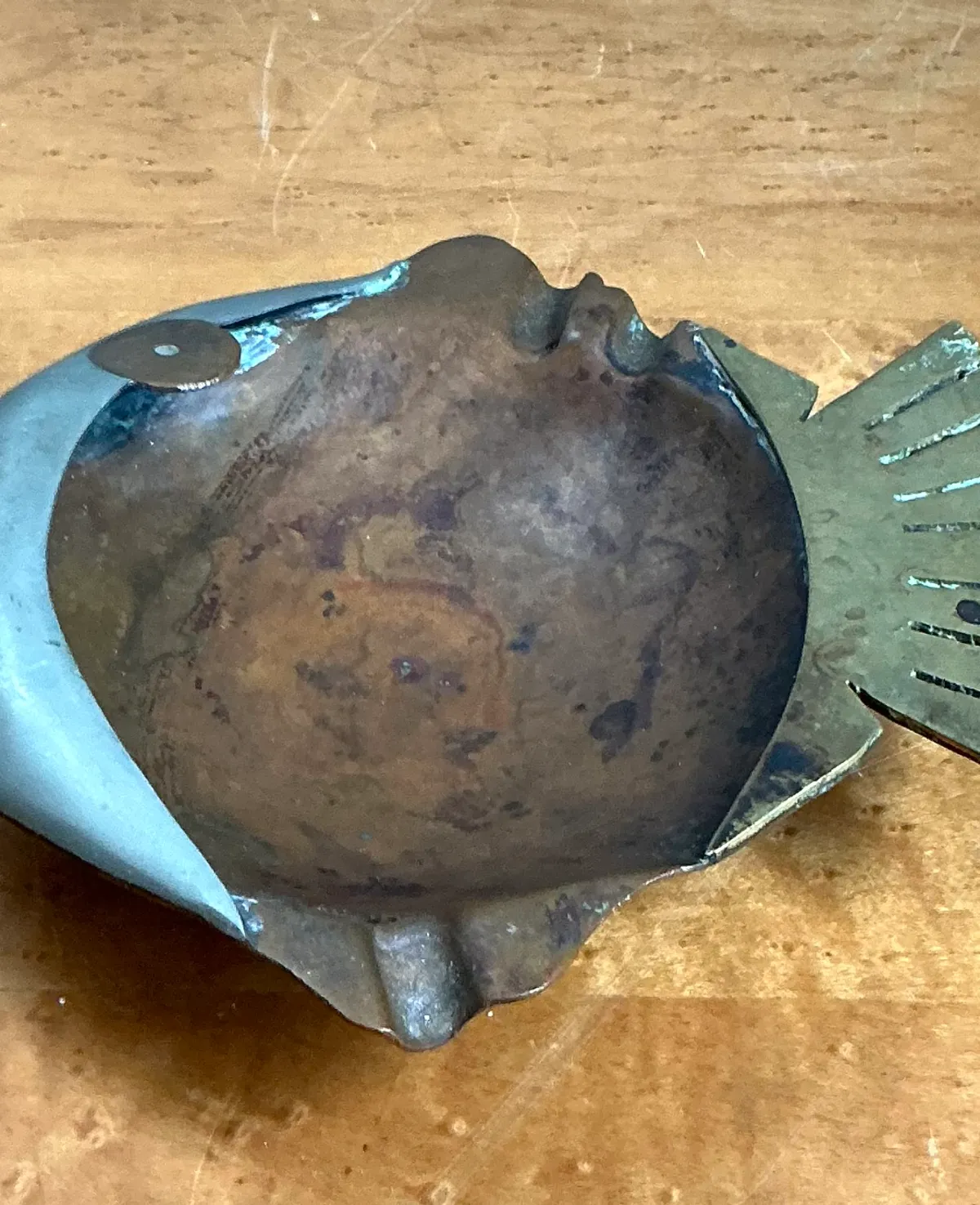 Vintage Mixed Metal Fish Ashtray — additional photo 6