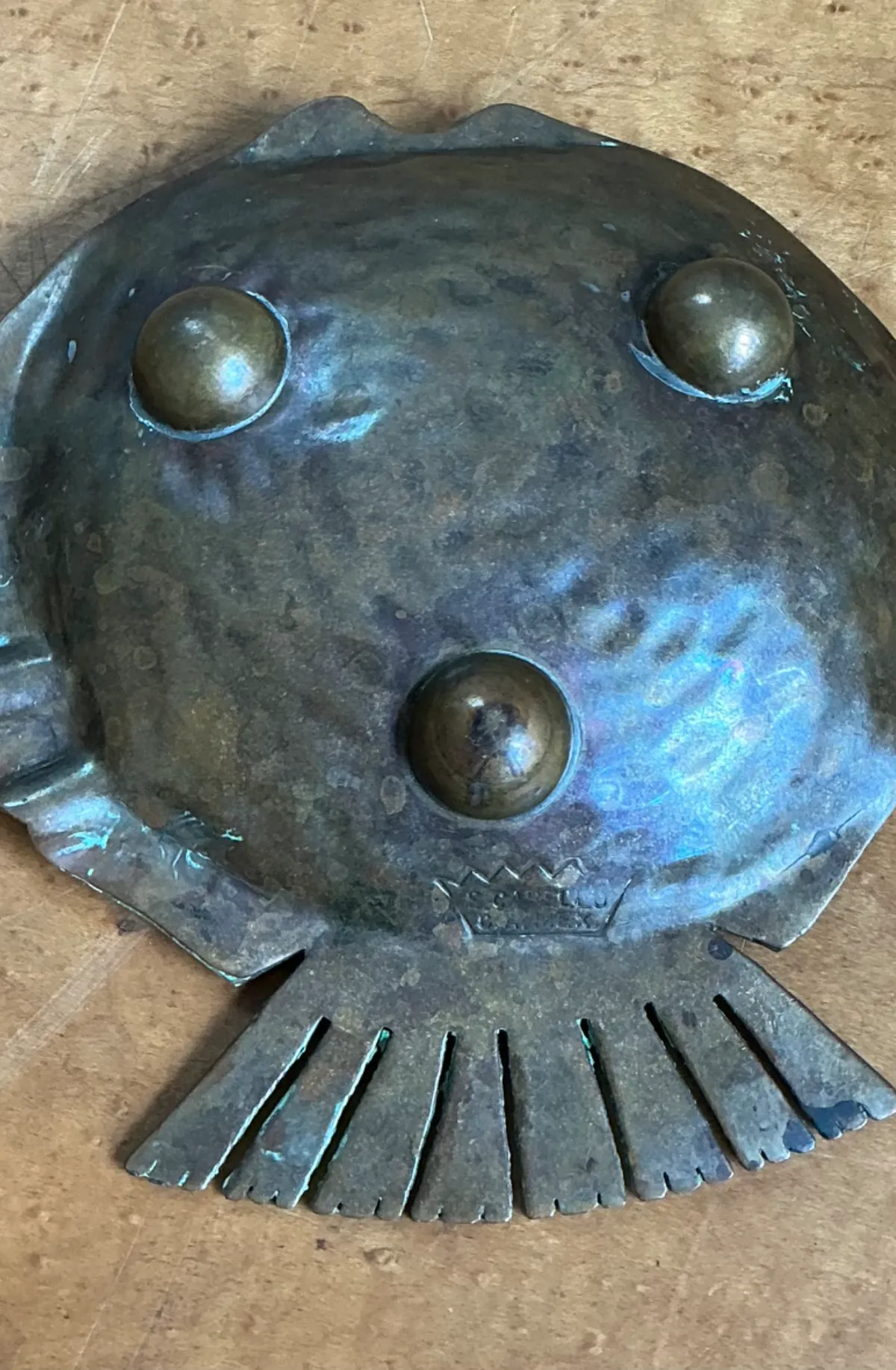 Vintage Mixed Metal Fish Ashtray — additional photo 2