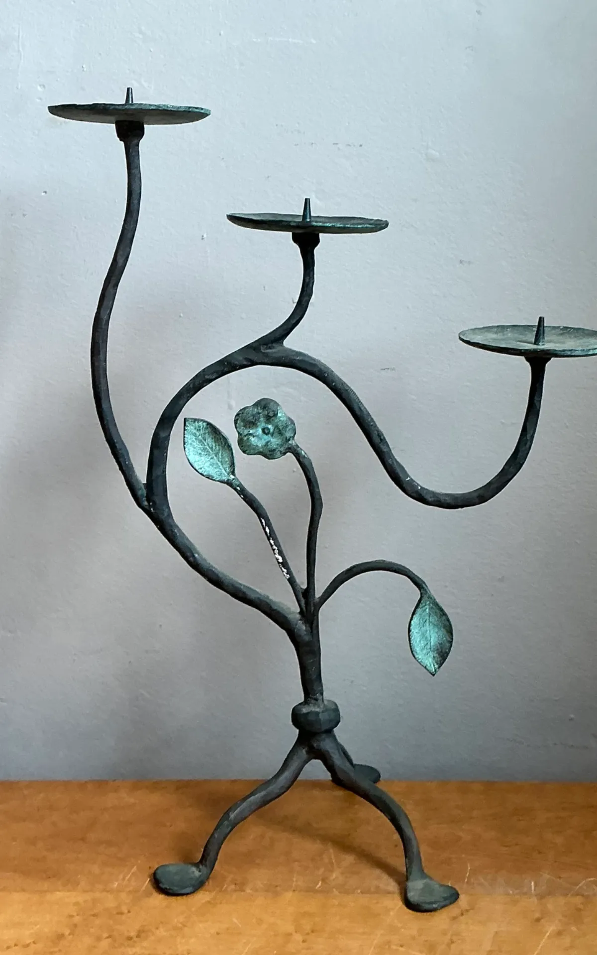 Vintage Floral Metal Candle Holder — additional photo 8