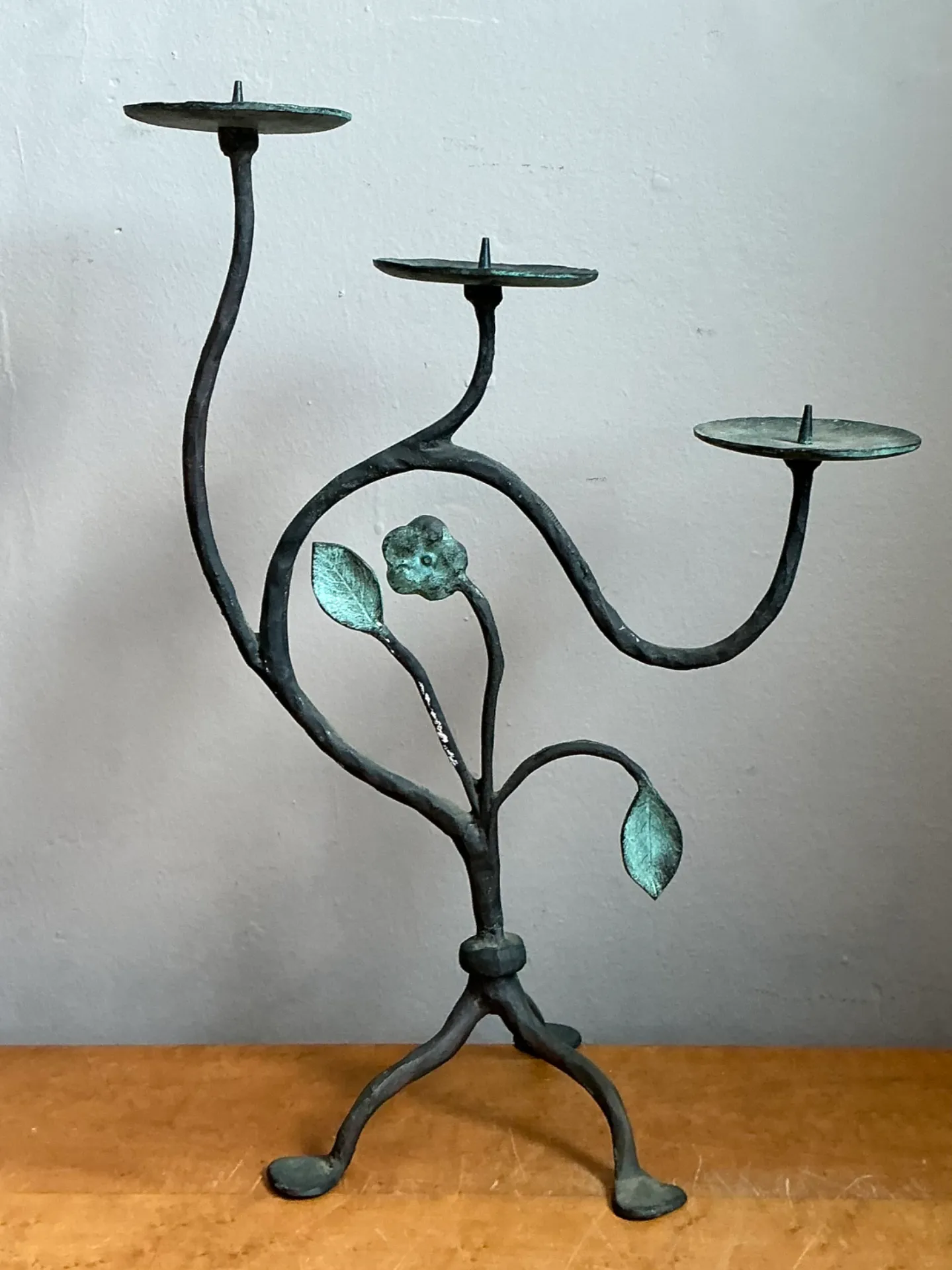 Vintage Floral Metal Candle Holder — additional photo 5