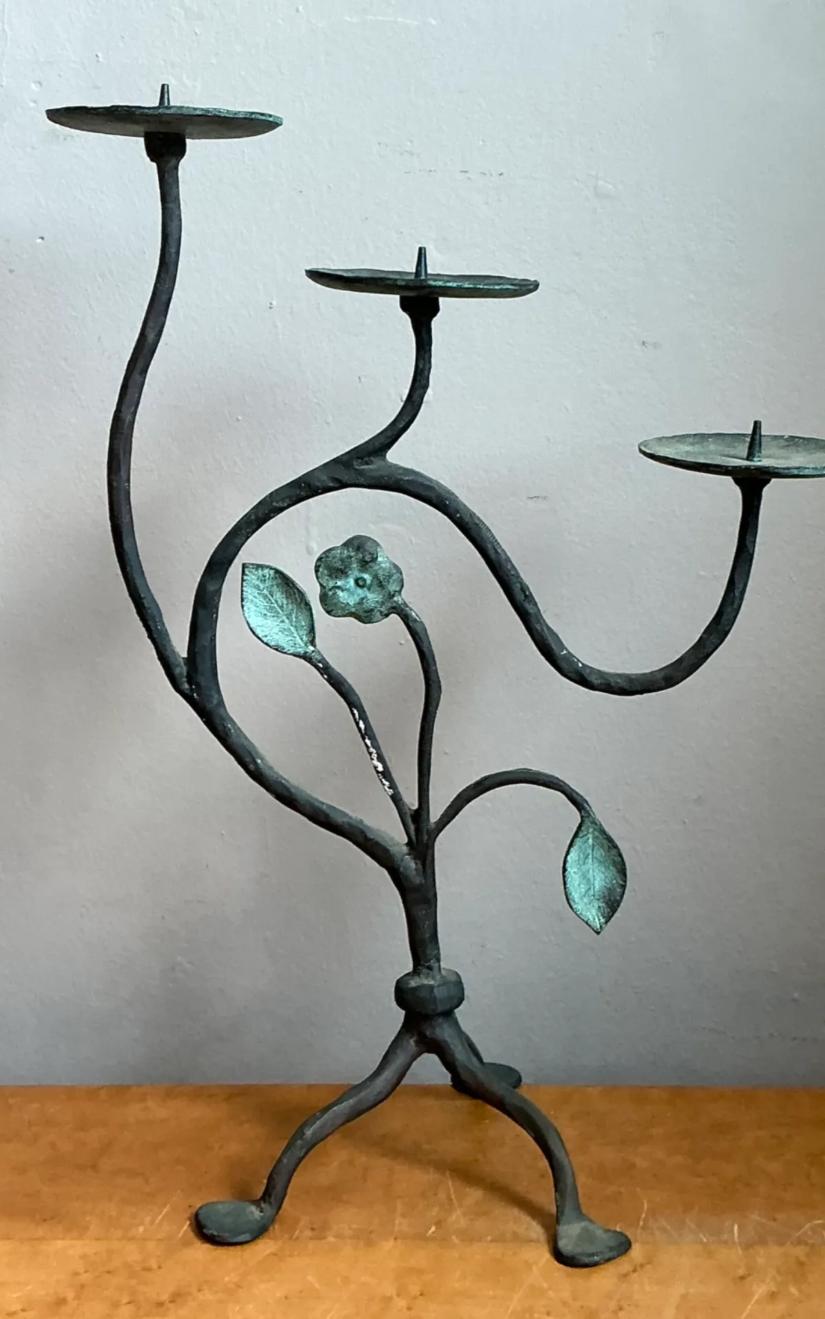 Vintage Floral Metal Candle Holder — additional photo 5