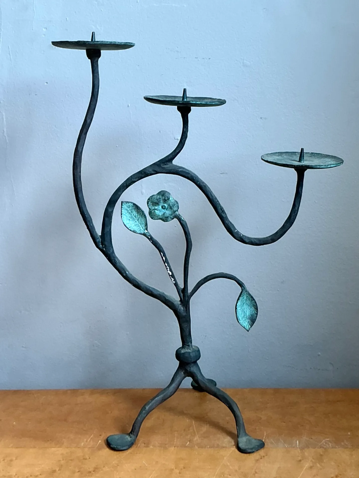 Vintage Floral Metal Candle Holder — additional photo 2