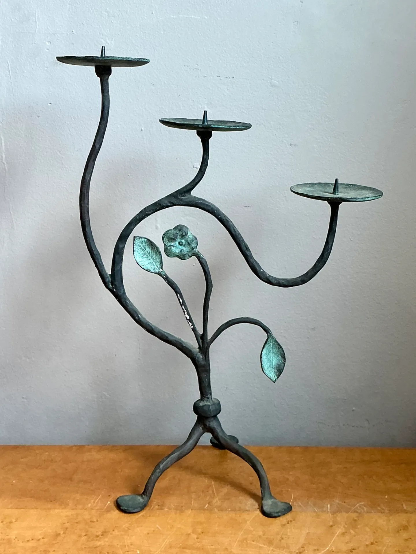 Vintage Floral Metal Candle Holder — additional photo 6