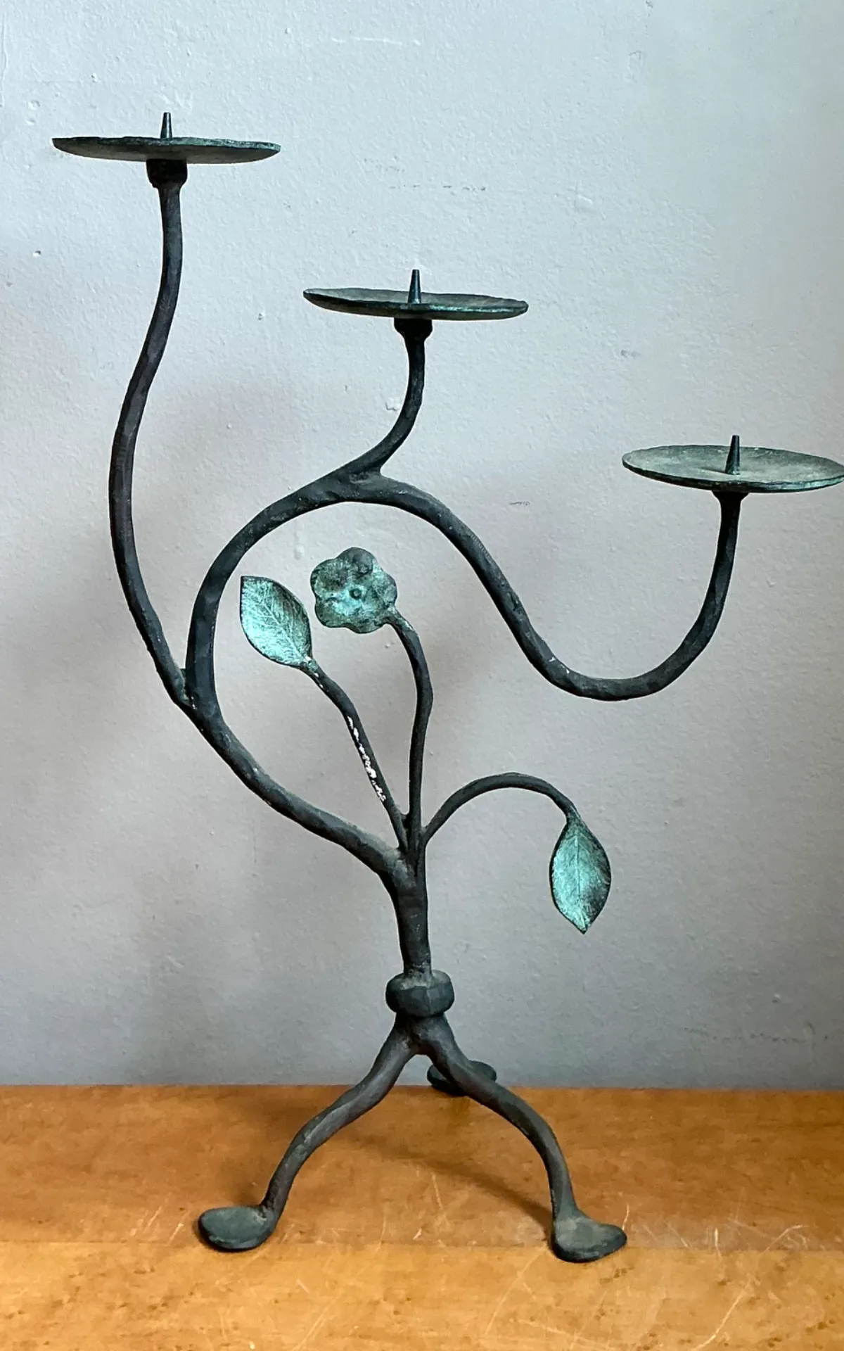 Vintage Floral Metal Candle Holder — additional photo 6