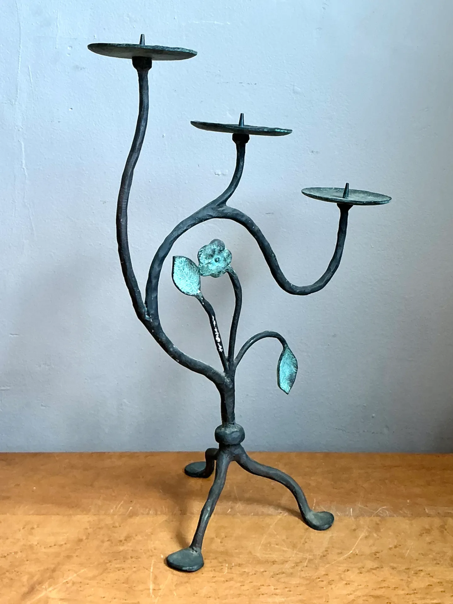 Vintage Floral Metal Candle Holder — additional photo 4