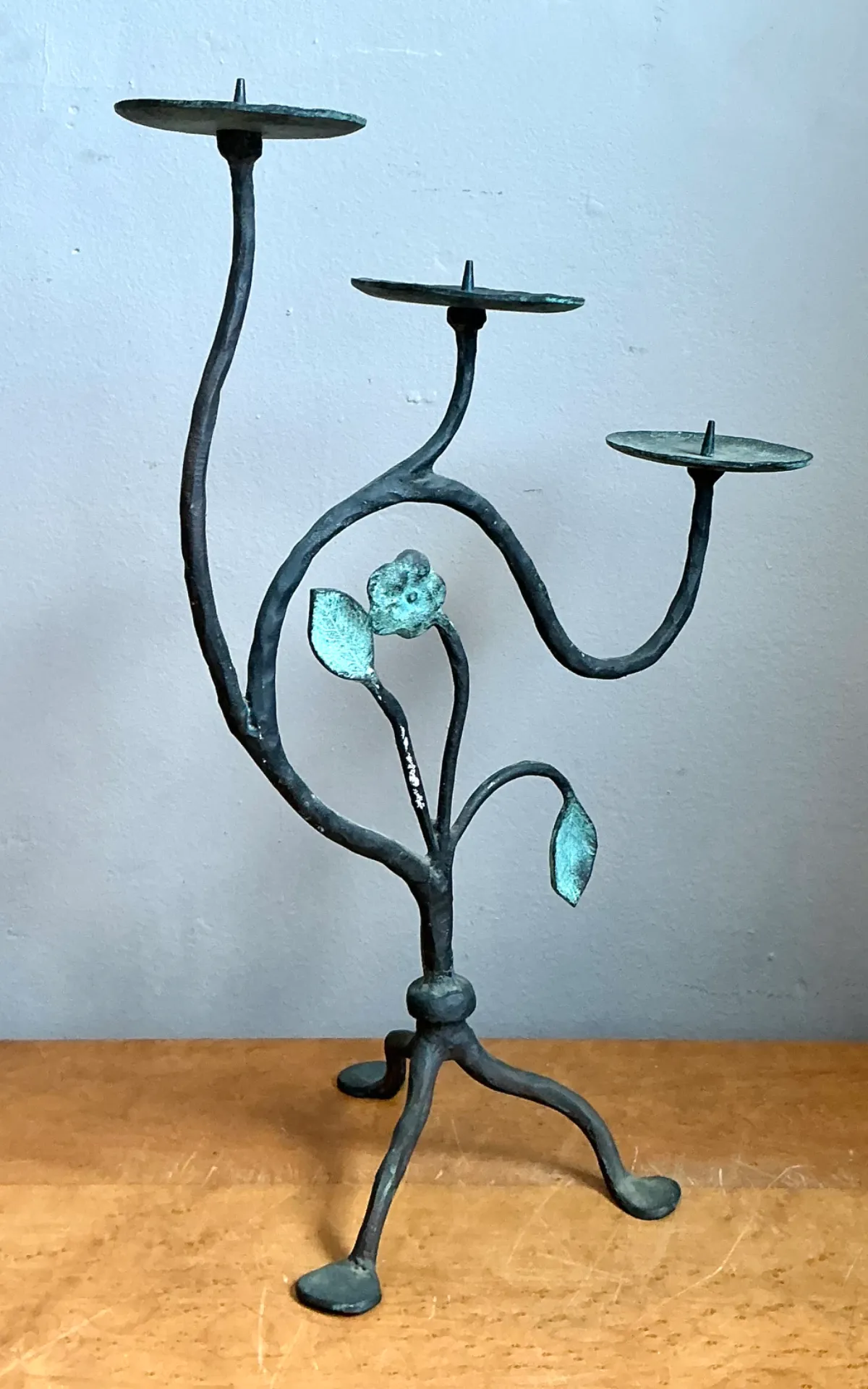 Vintage Floral Metal Candle Holder — additional photo 4