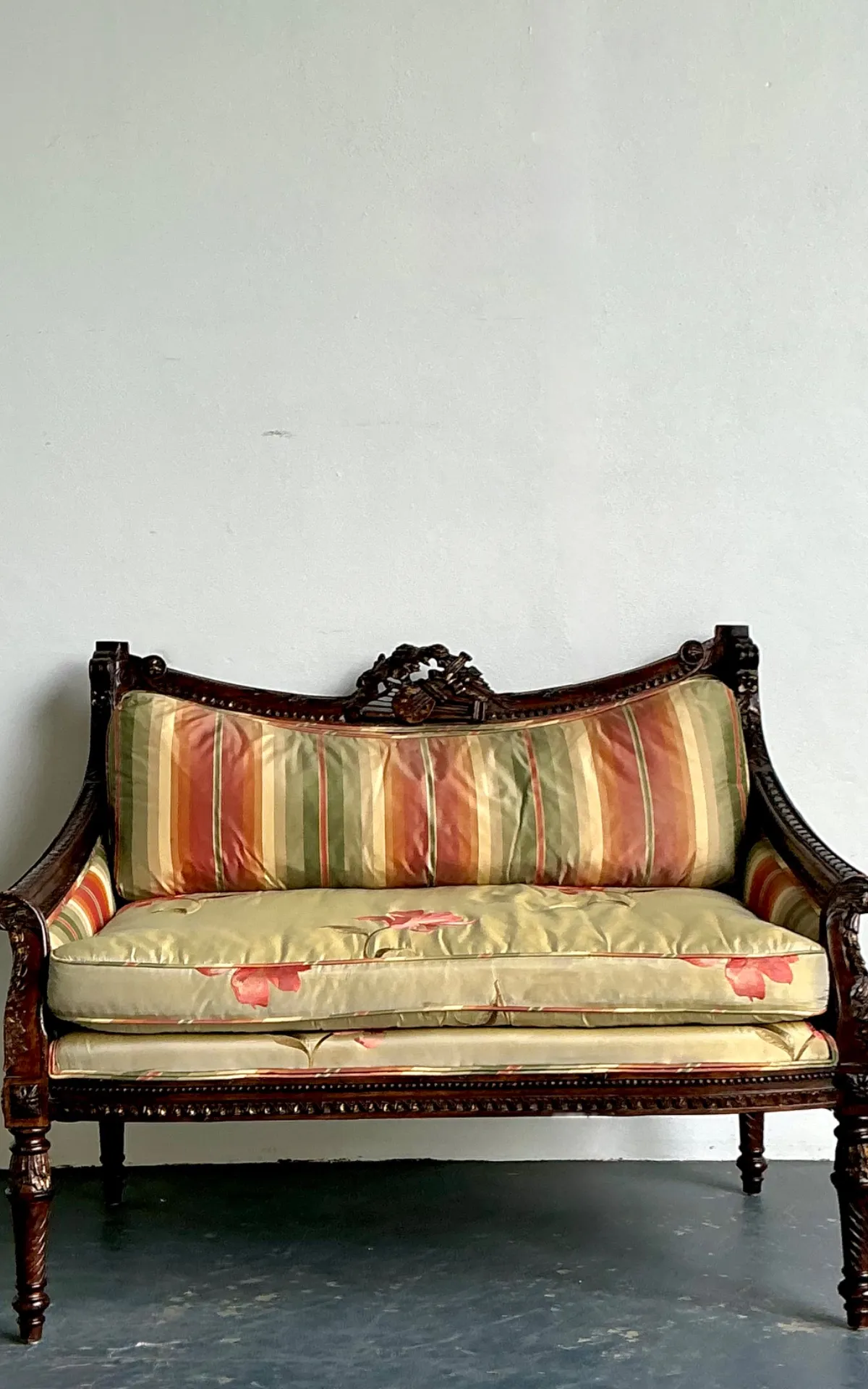 Vintage Louis XVI Carved Canape Settee — additional photo 4