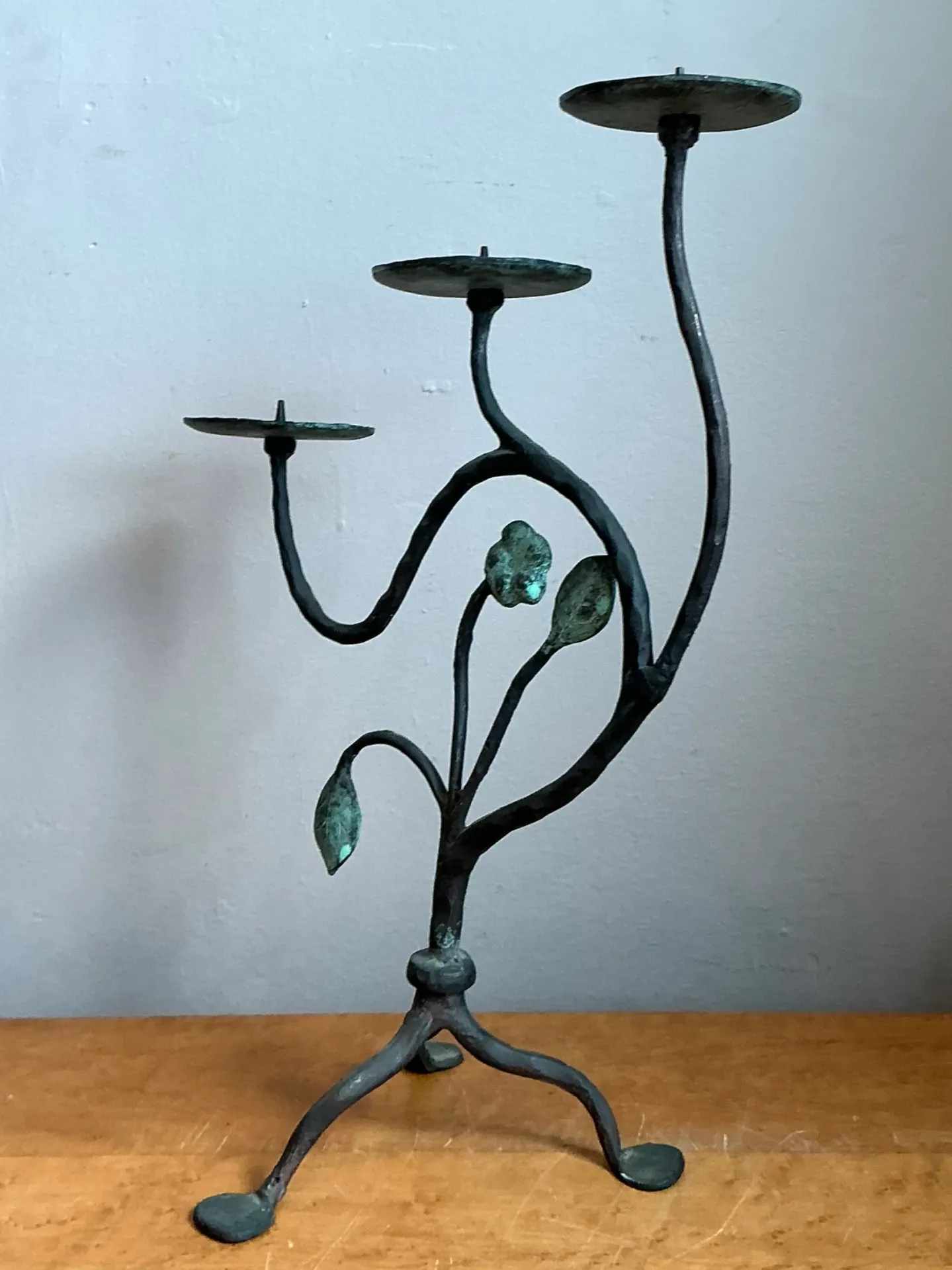 Vintage Floral Metal Candle Holder — additional photo 1