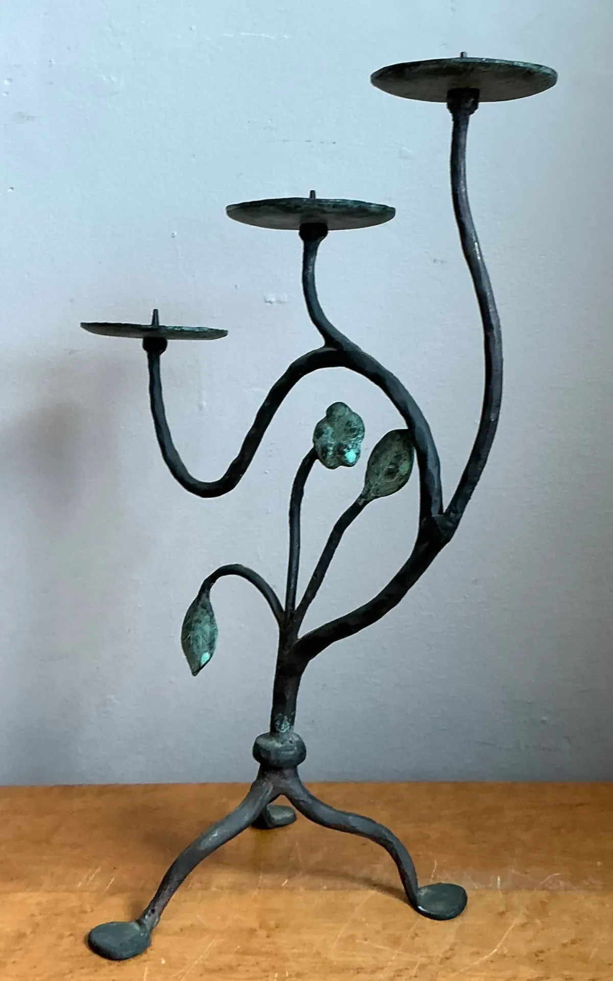 Vintage Floral Metal Candle Holder