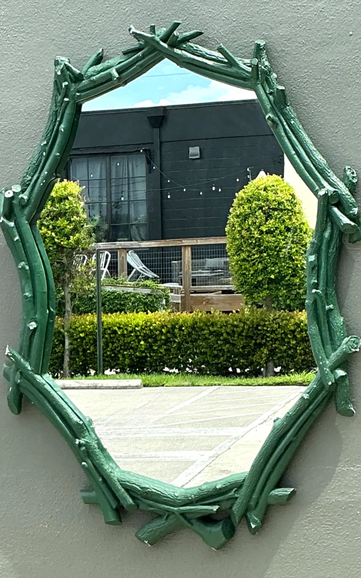 Vintage Green Painted Twig Mirror — additional photo 5