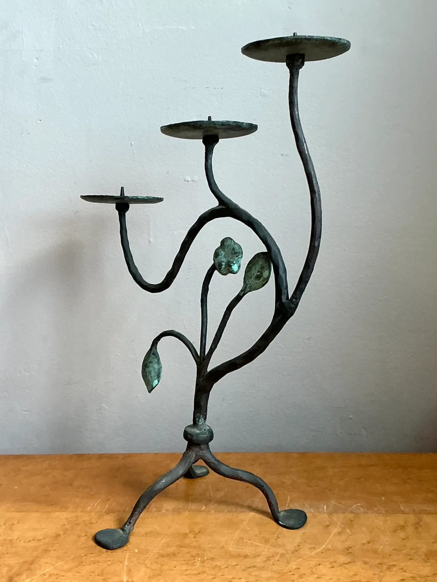 Vintage Floral Metal Candle Holder — additional photo 3