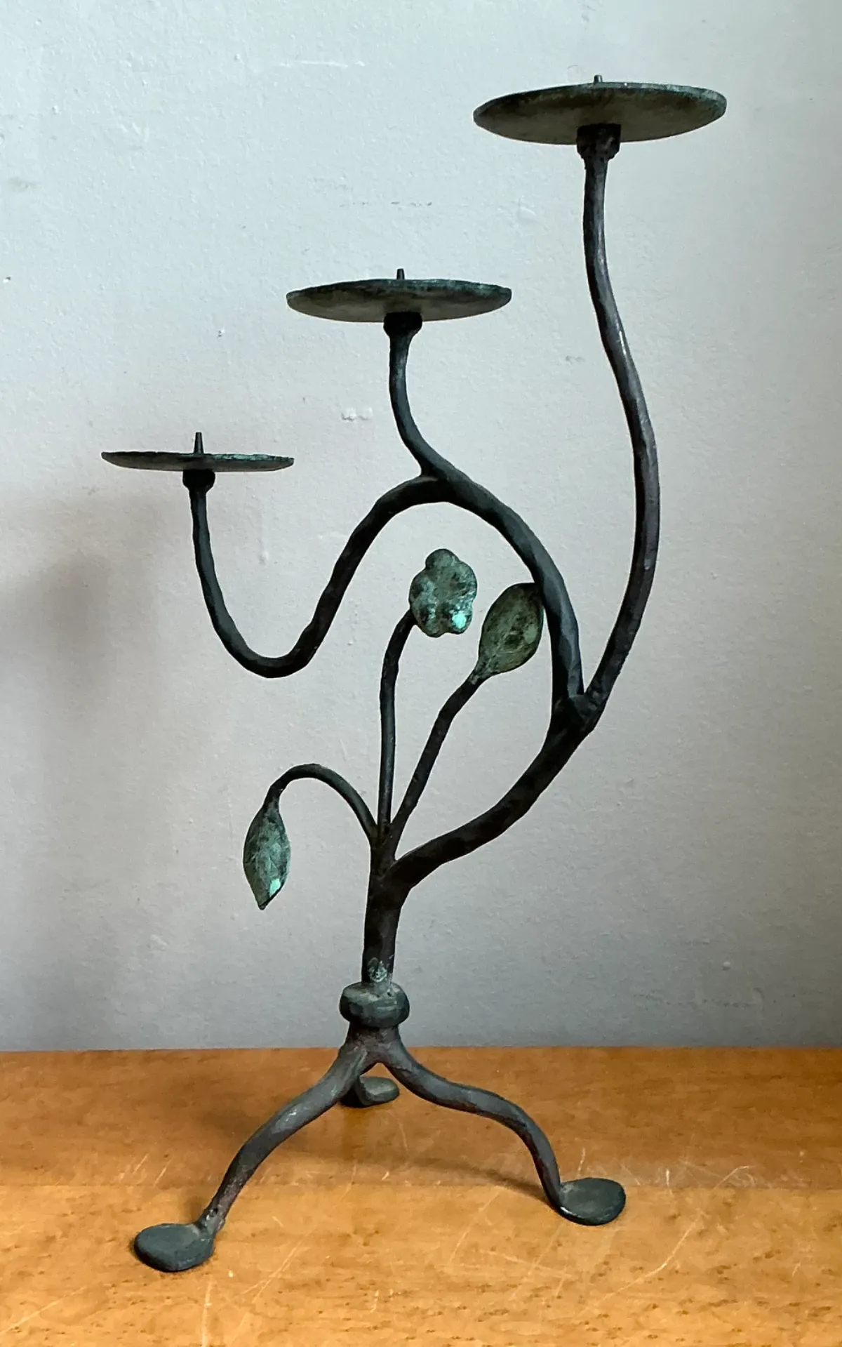 Vintage Floral Metal Candle Holder — additional photo 3