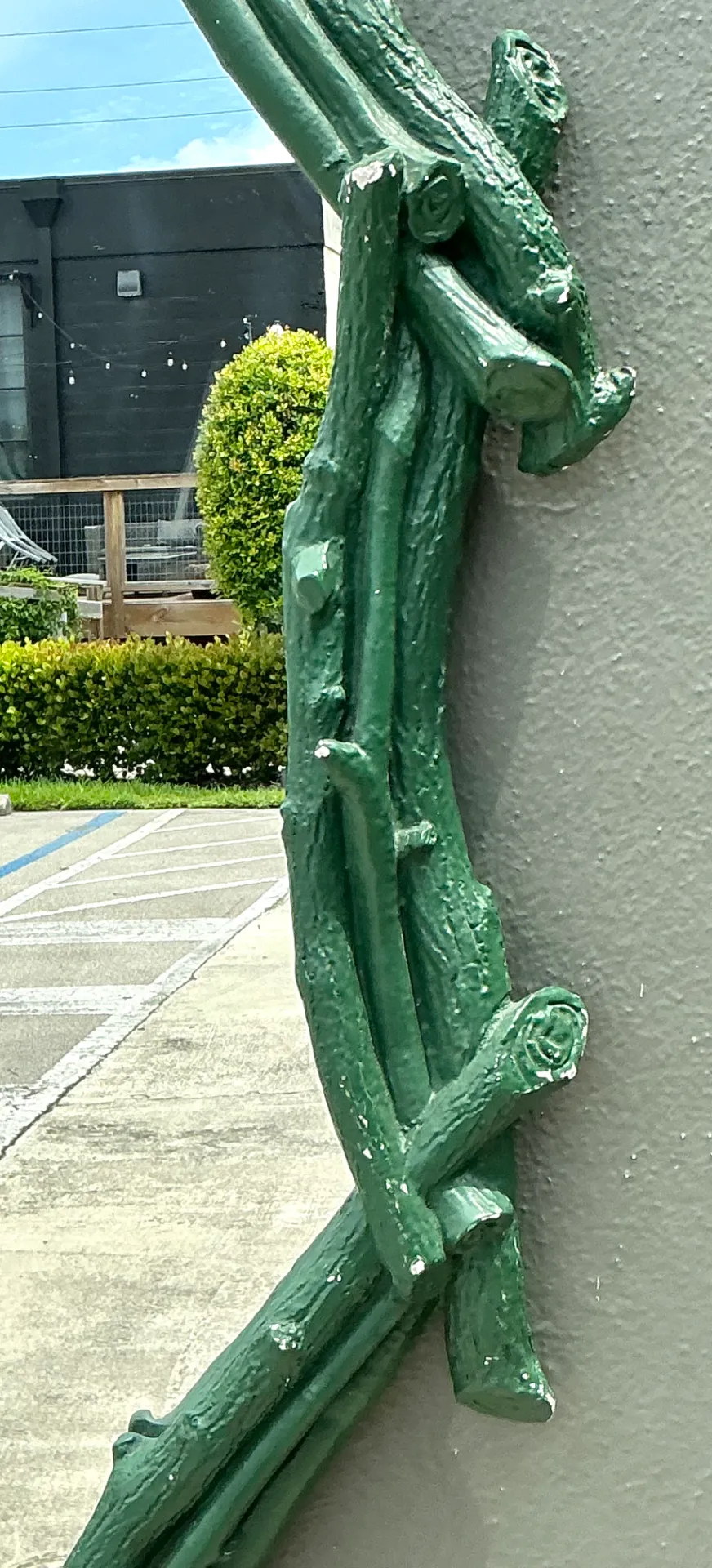 Vintage Green Painted Twig Mirror — additional photo 4