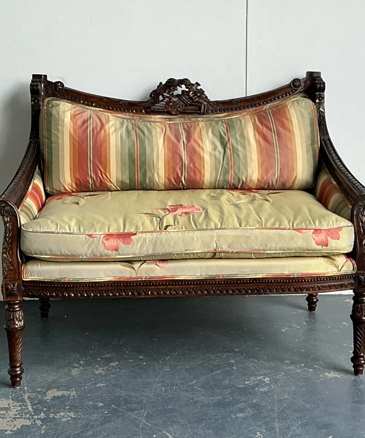 Vintage Louis XVI Carved Canape Settee — additional photo 2