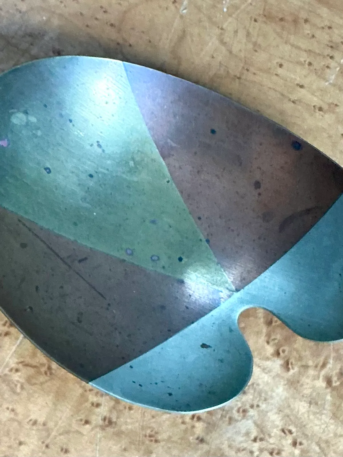 Vintage Abstract Metal Palette Tray