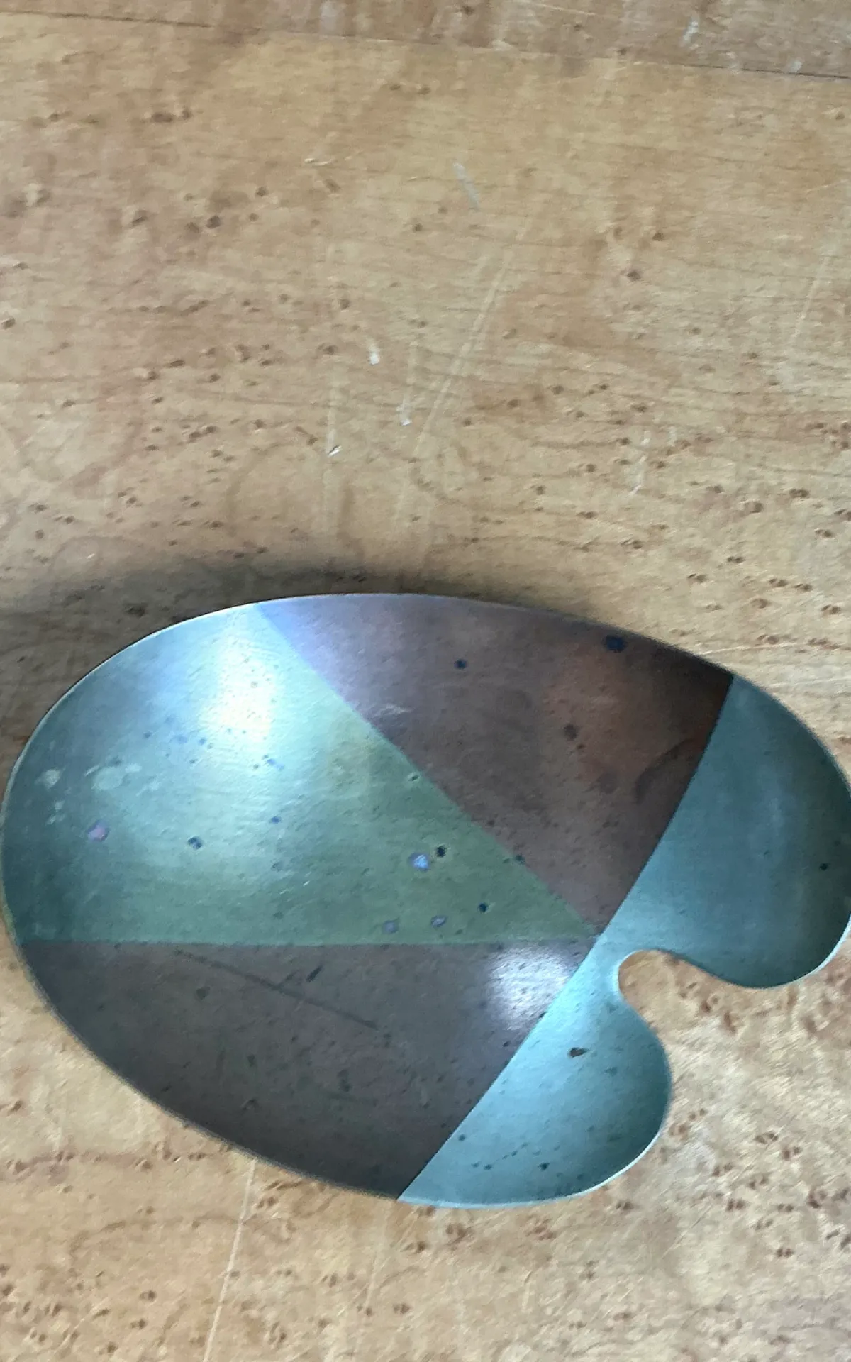 Vintage Abstract Metal Palette Tray — additional photo 3