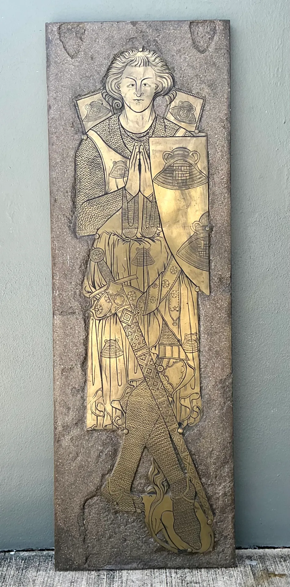 Vintage Monumental Knight Brass Rubbing — additional photo 1