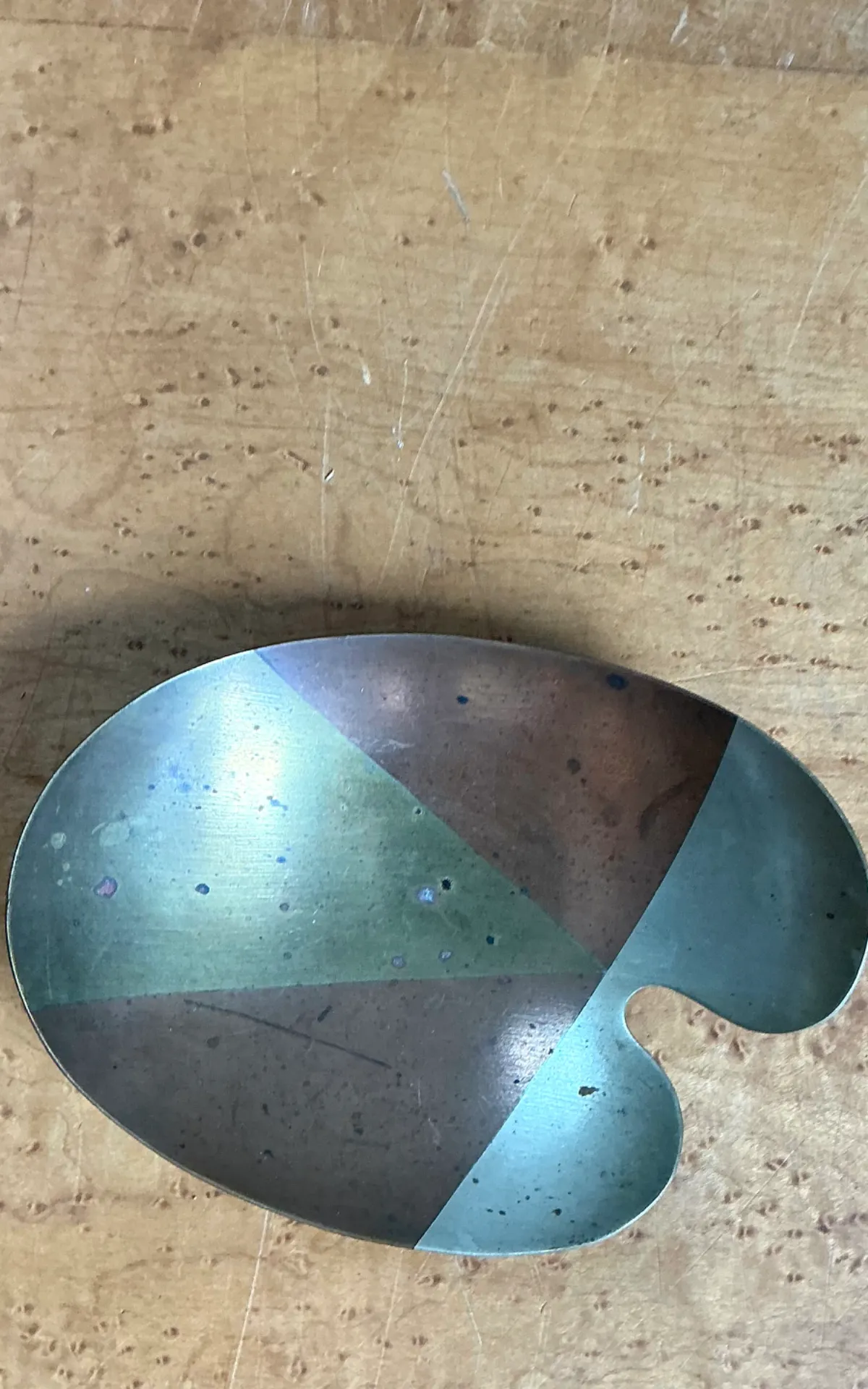 Vintage Abstract Metal Palette Tray — additional photo 5
