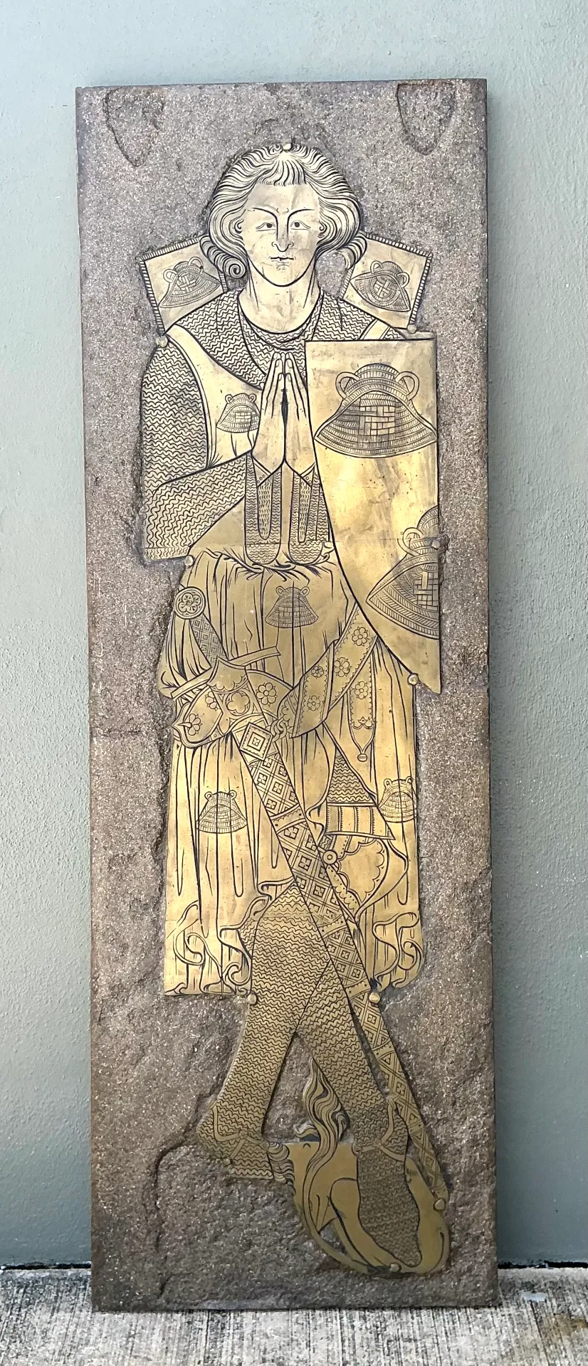 Vintage Monumental Knight Brass Rubbing — additional photo 3