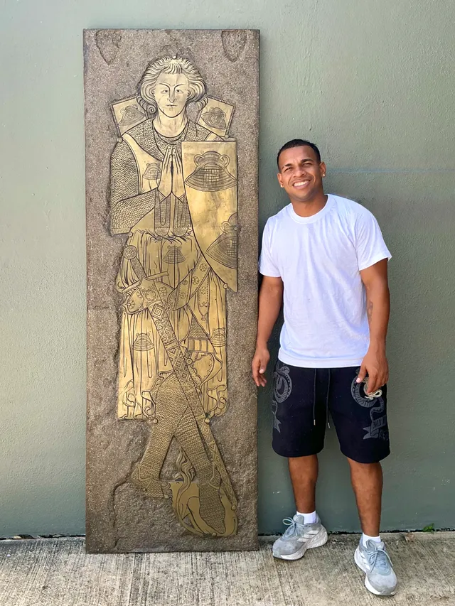Vintage Monumental Knight Brass Rubbing — additional photo 2