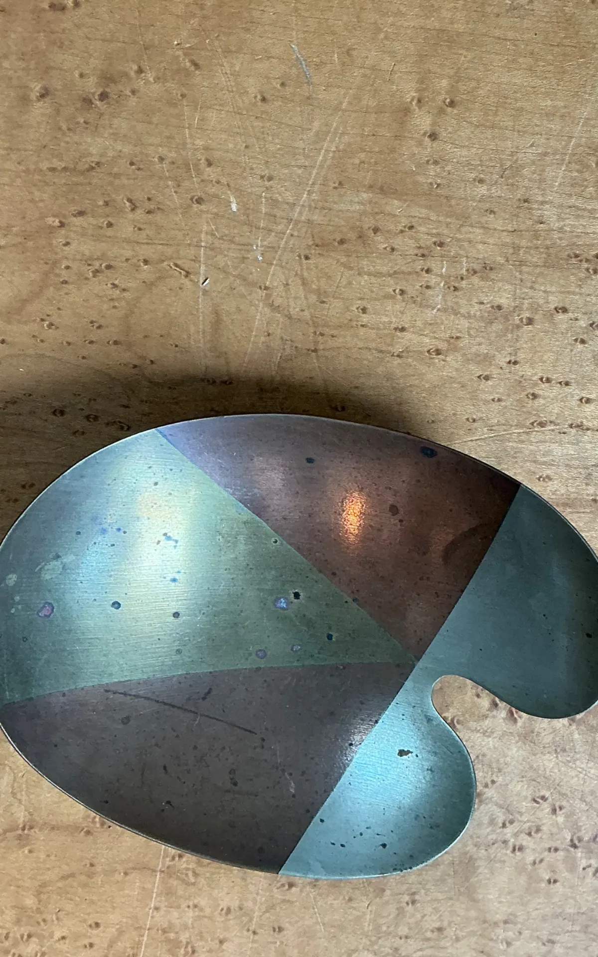 Vintage Abstract Metal Palette Tray — additional photo 2