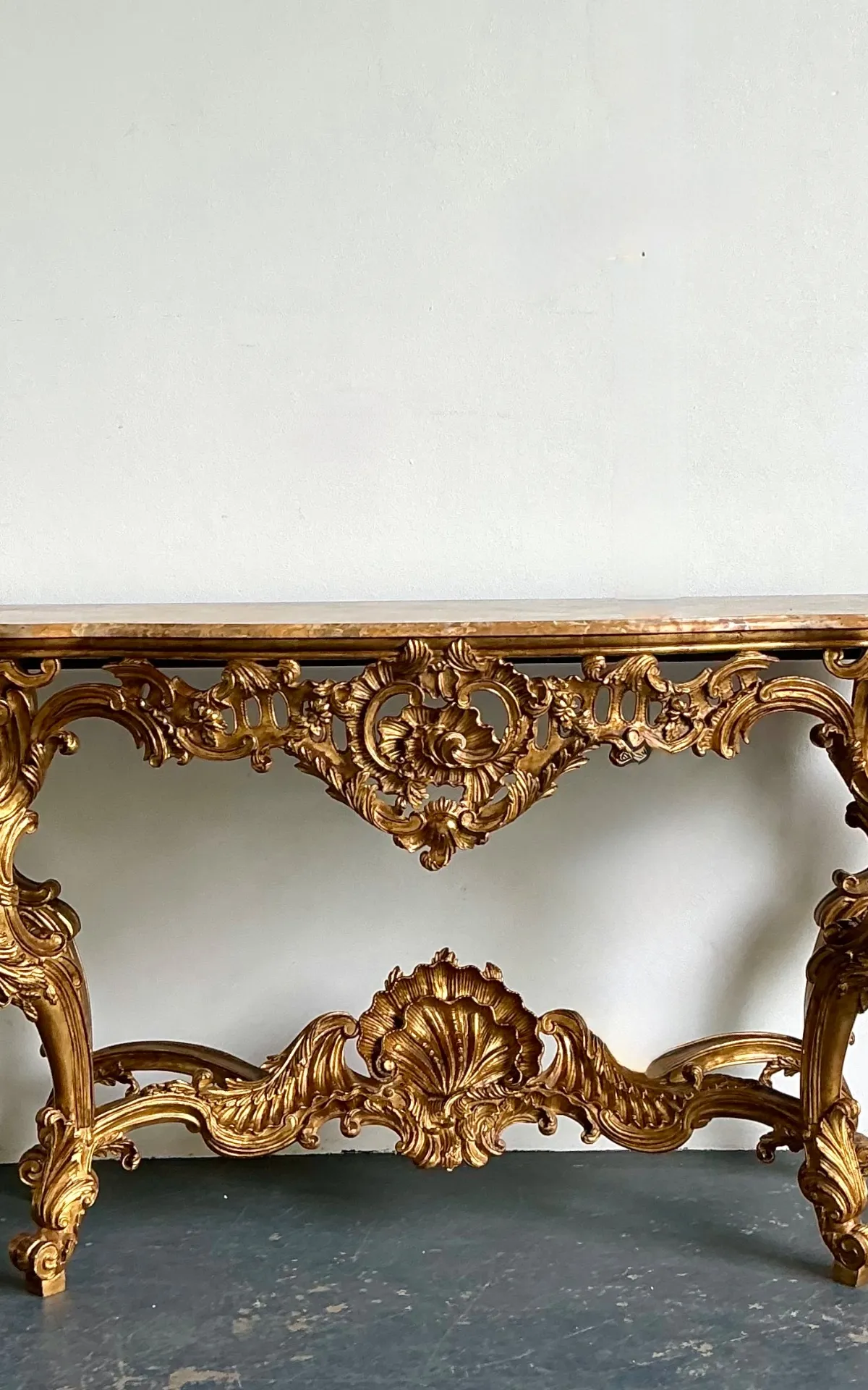 Antique Rococo Giltwood Console with Marble Top — additional photo 6