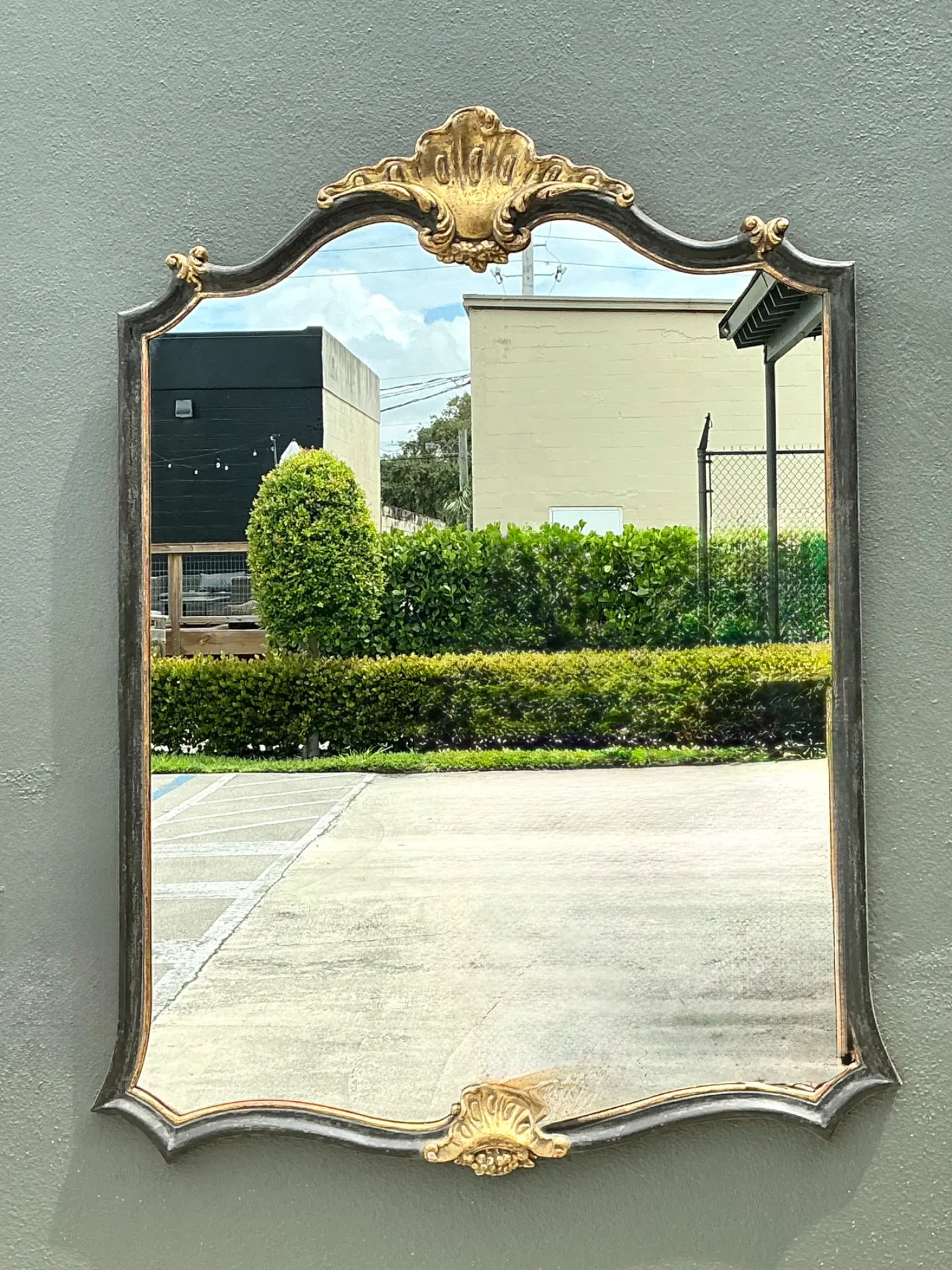 Vintage Ornate Carved Wood Mirror — additional photo 1