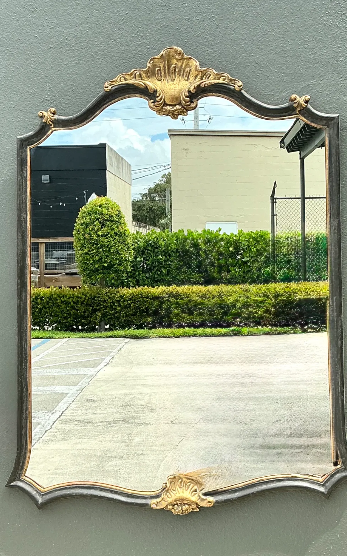 Vintage Ornate Carved Wood Mirror