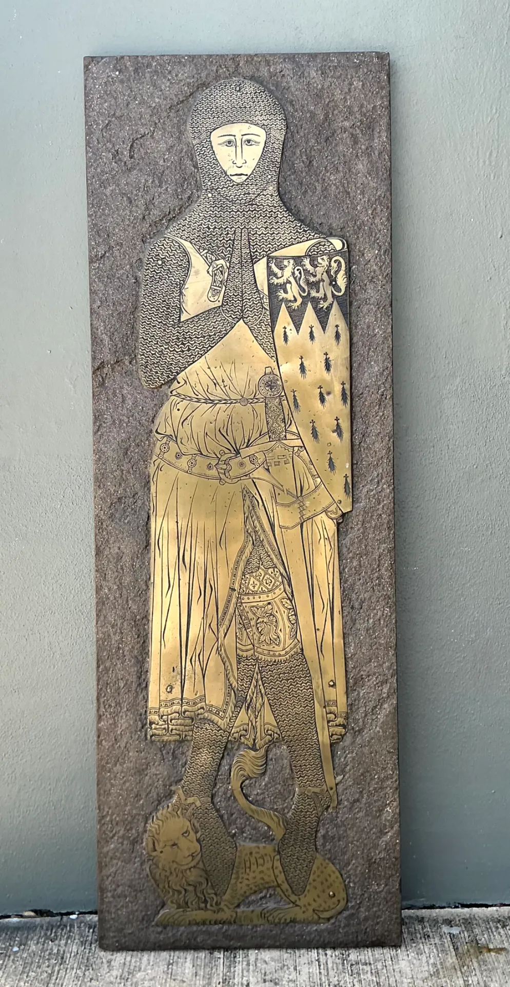 Vintage Monumental Knight Brass Rubbing — additional photo 4