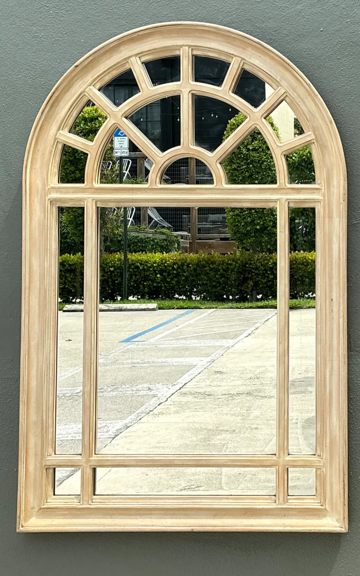 Vintage Arched Wood and Mirrored Glass Mirror — additional photo 5