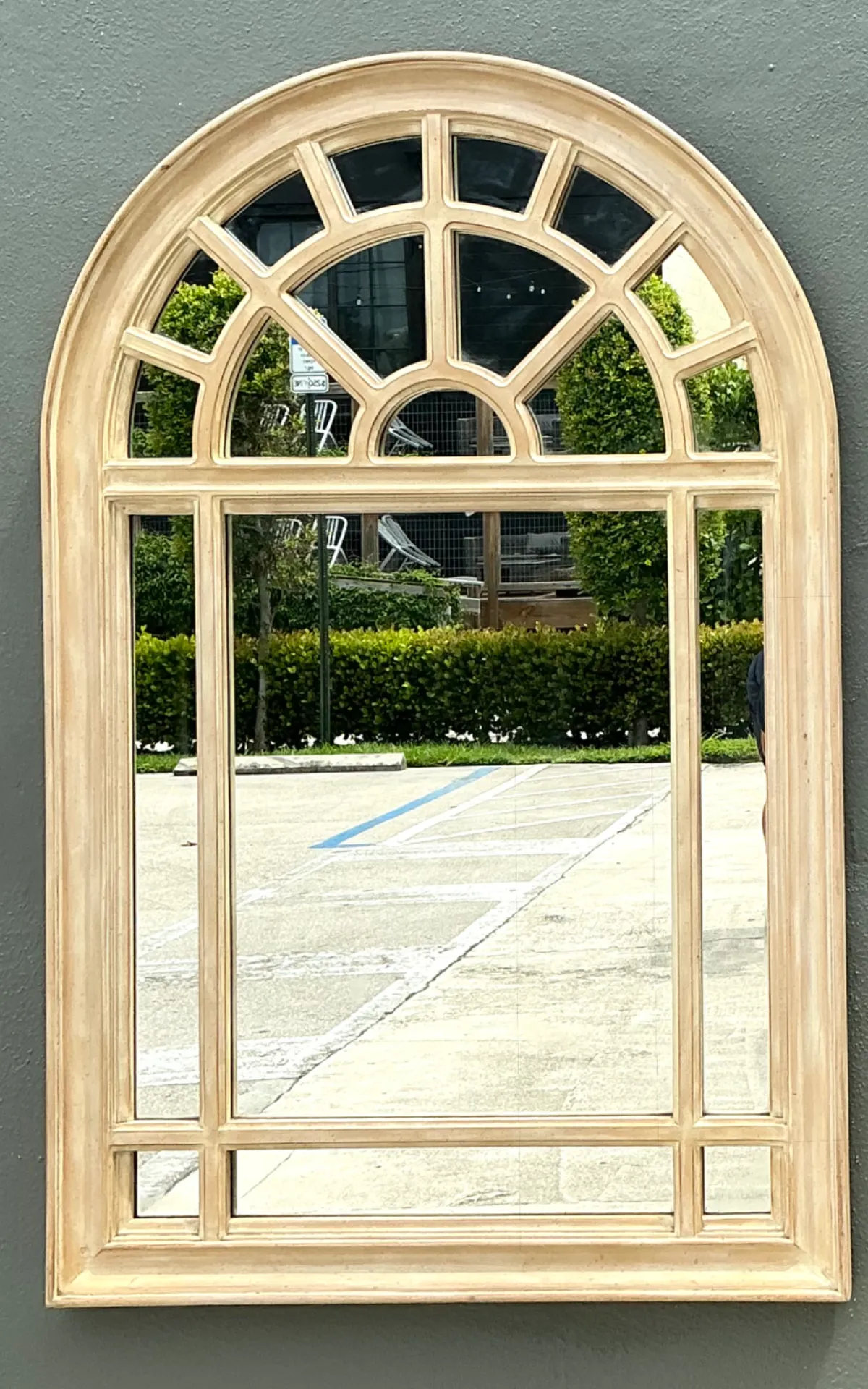 Vintage Arched Wood and Mirrored Glass Mirror — additional photo 6
