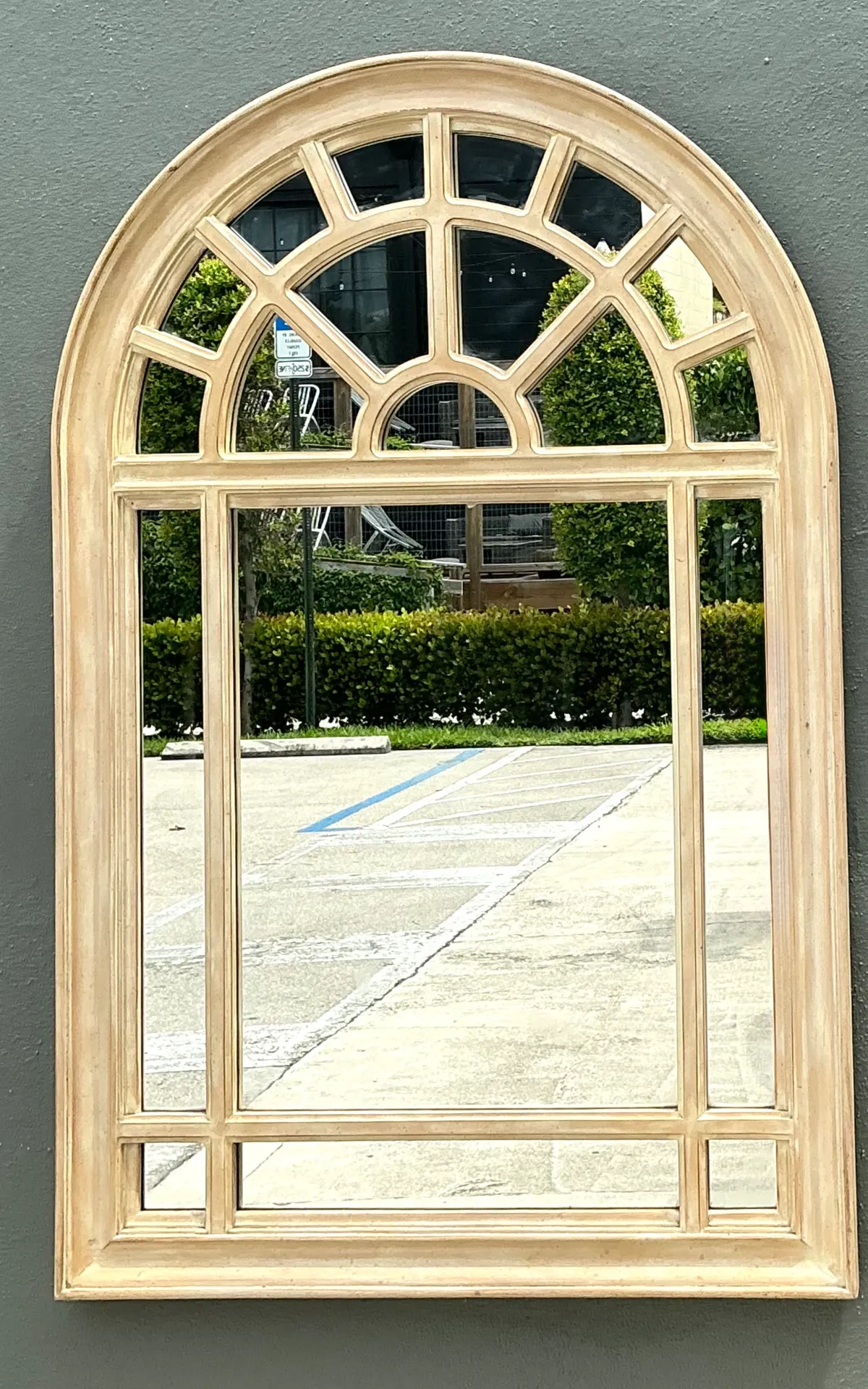 Vintage Arched Wood and Mirrored Glass Mirror — additional photo 3