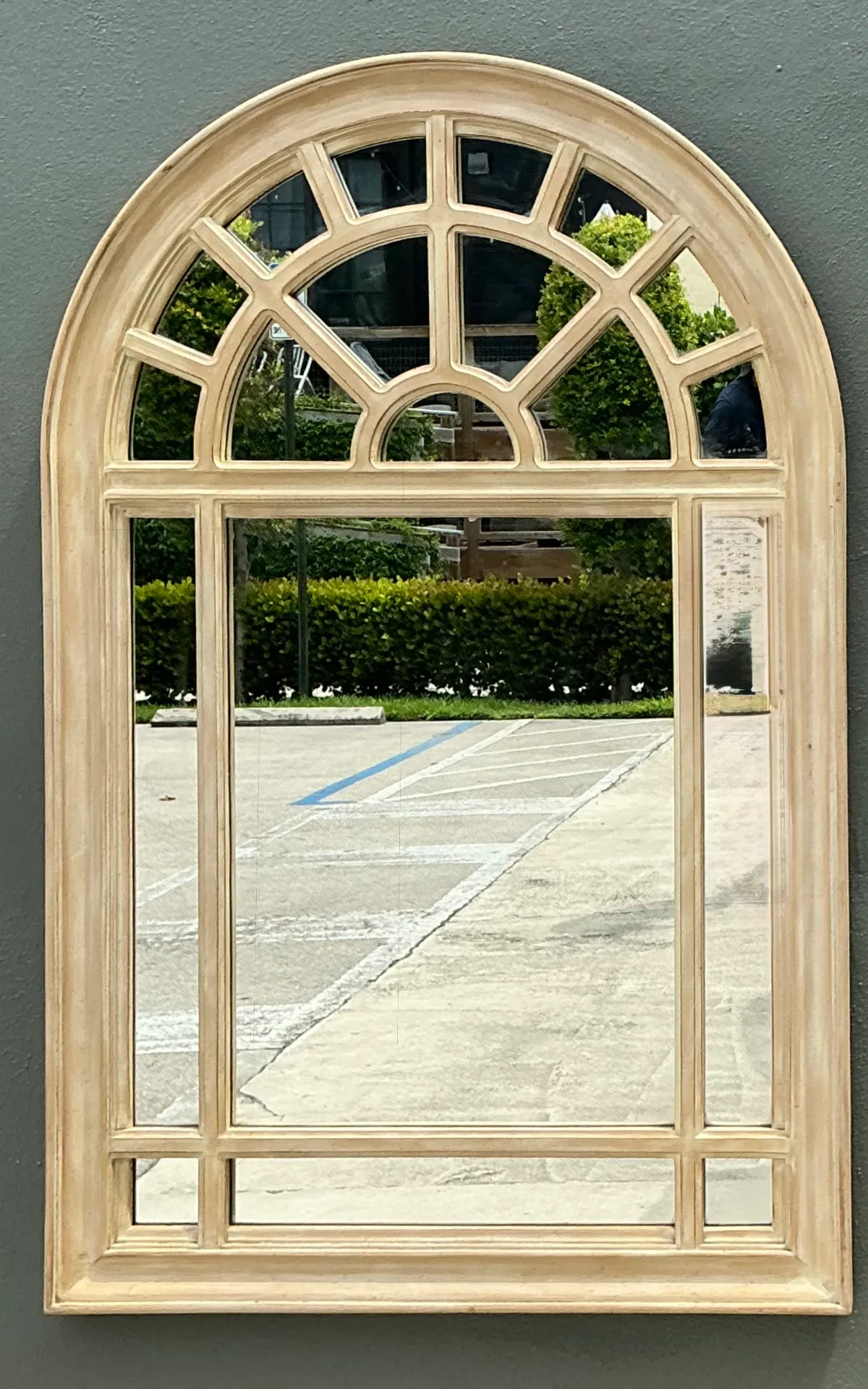 Vintage Arched Wood and Mirrored Glass Mirror — additional photo 2