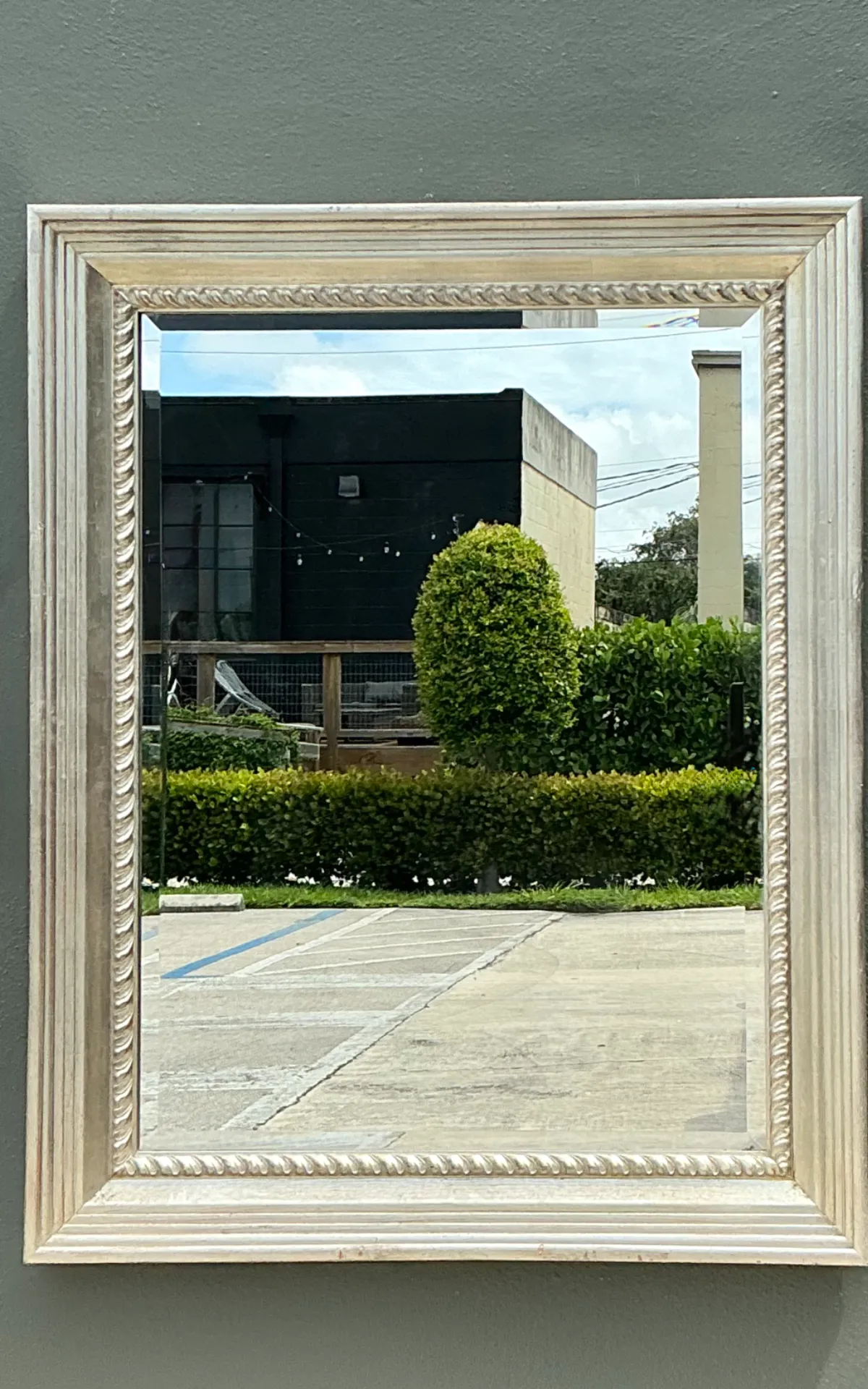 Vintage Carved Wood and Mirrored Glass Mirror