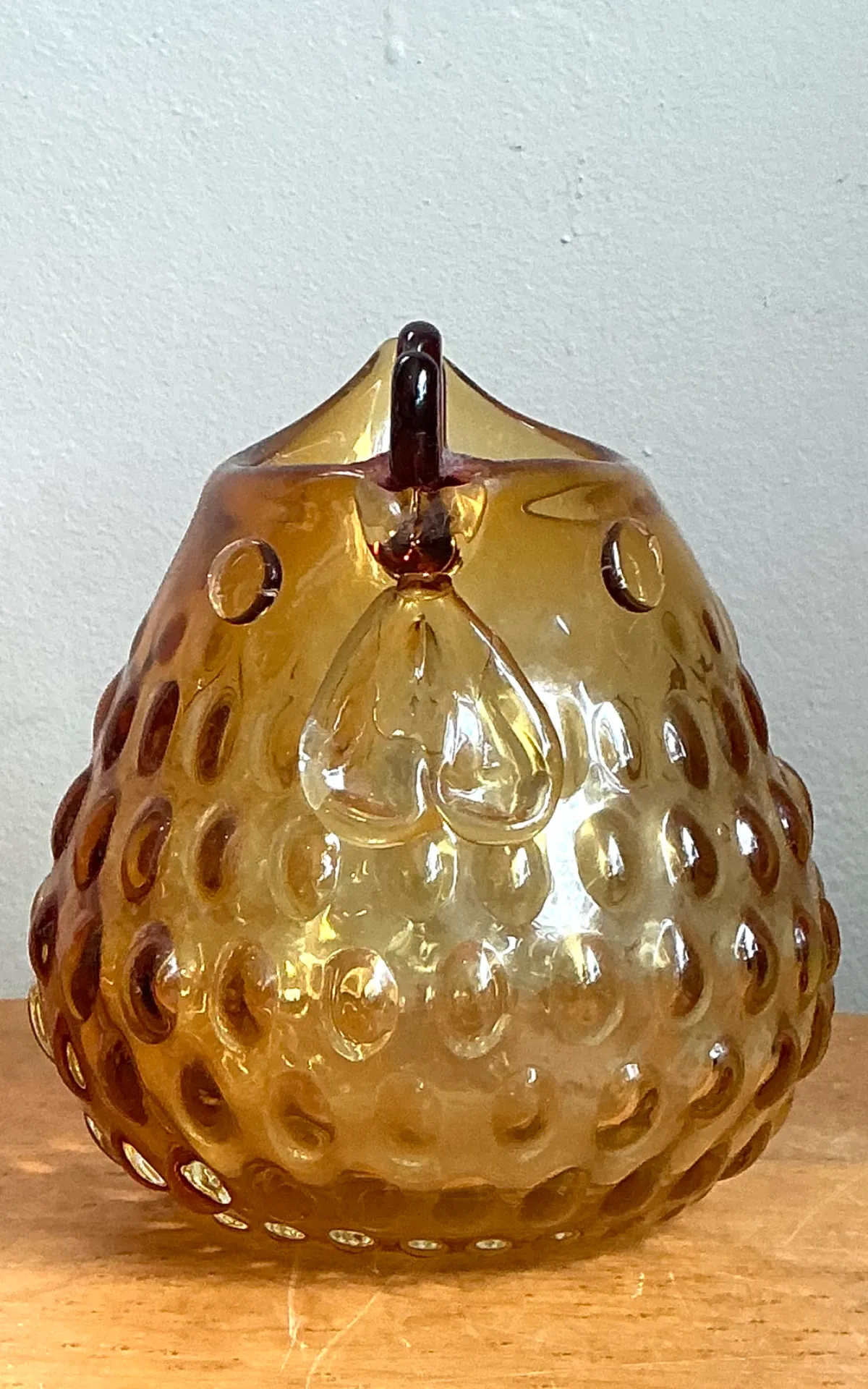Vintage Amber Glass Chicken Pitcher — additional photo 3