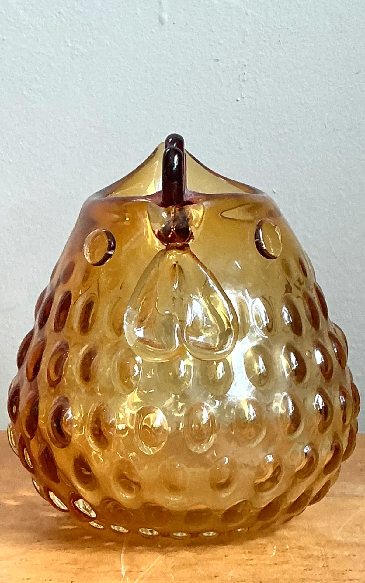 Vintage Amber Glass Chicken Pitcher — additional photo 4