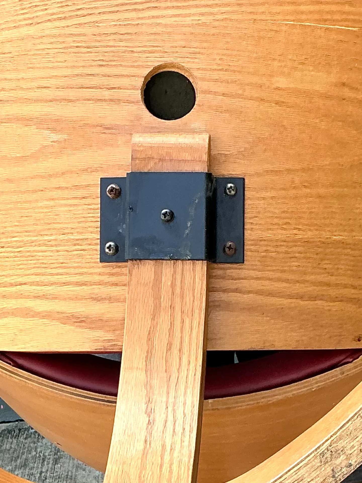 Vintage Wood and Vinyl Cantilever Chair After George Mulhauser — additional photo 4