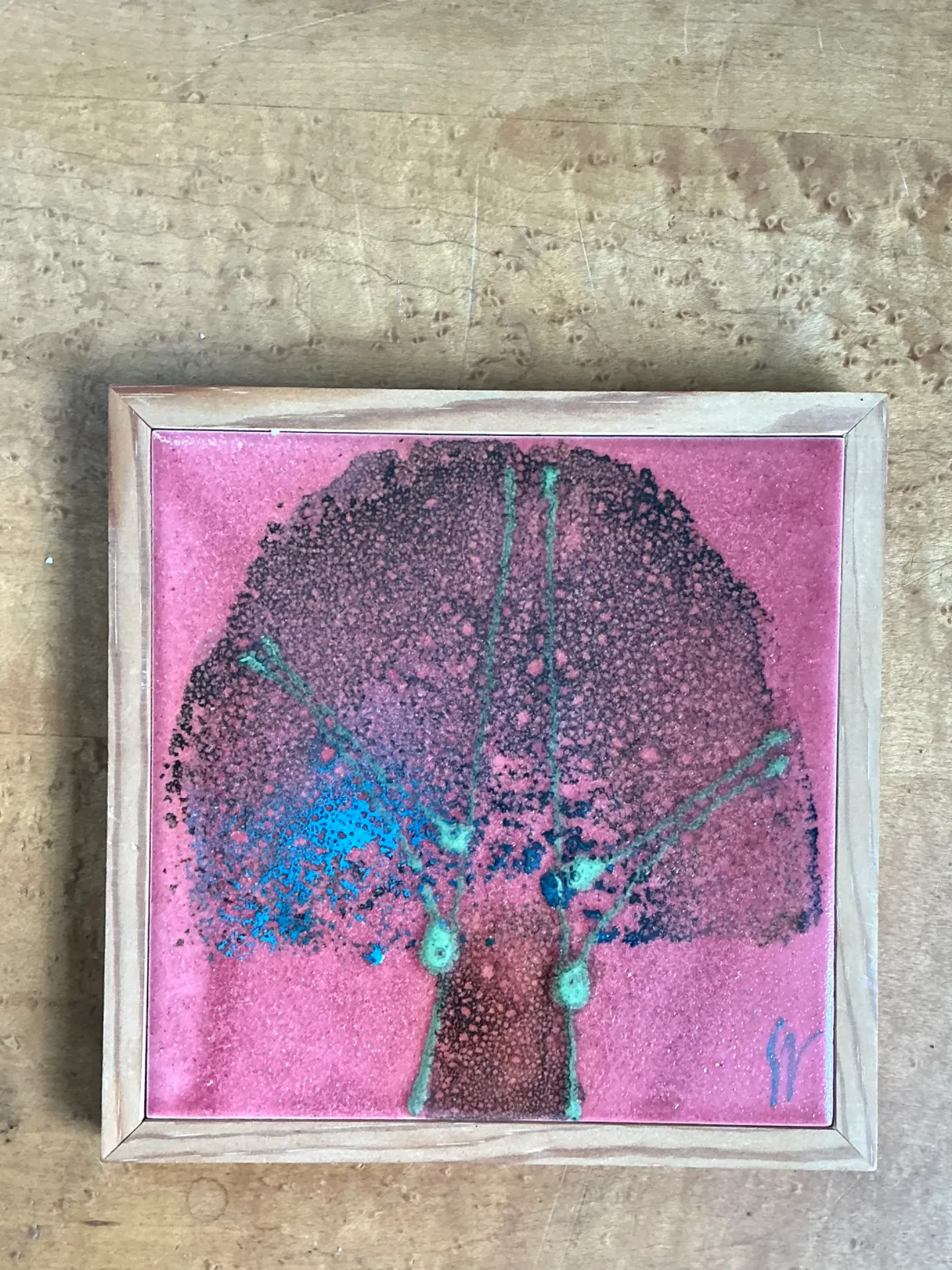 Vintage Abstract Ceramic Tile Art — additional photo 1
